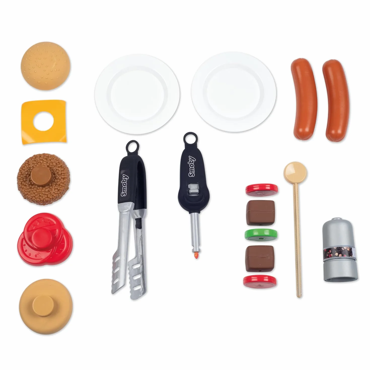 Smoby Grill Barbeque 70 cm 18 Akcesoriów Chowane Magiczne Płomienie Zapalniczka z Dźwiękiem Zabawka dla dzieci od 3 lat