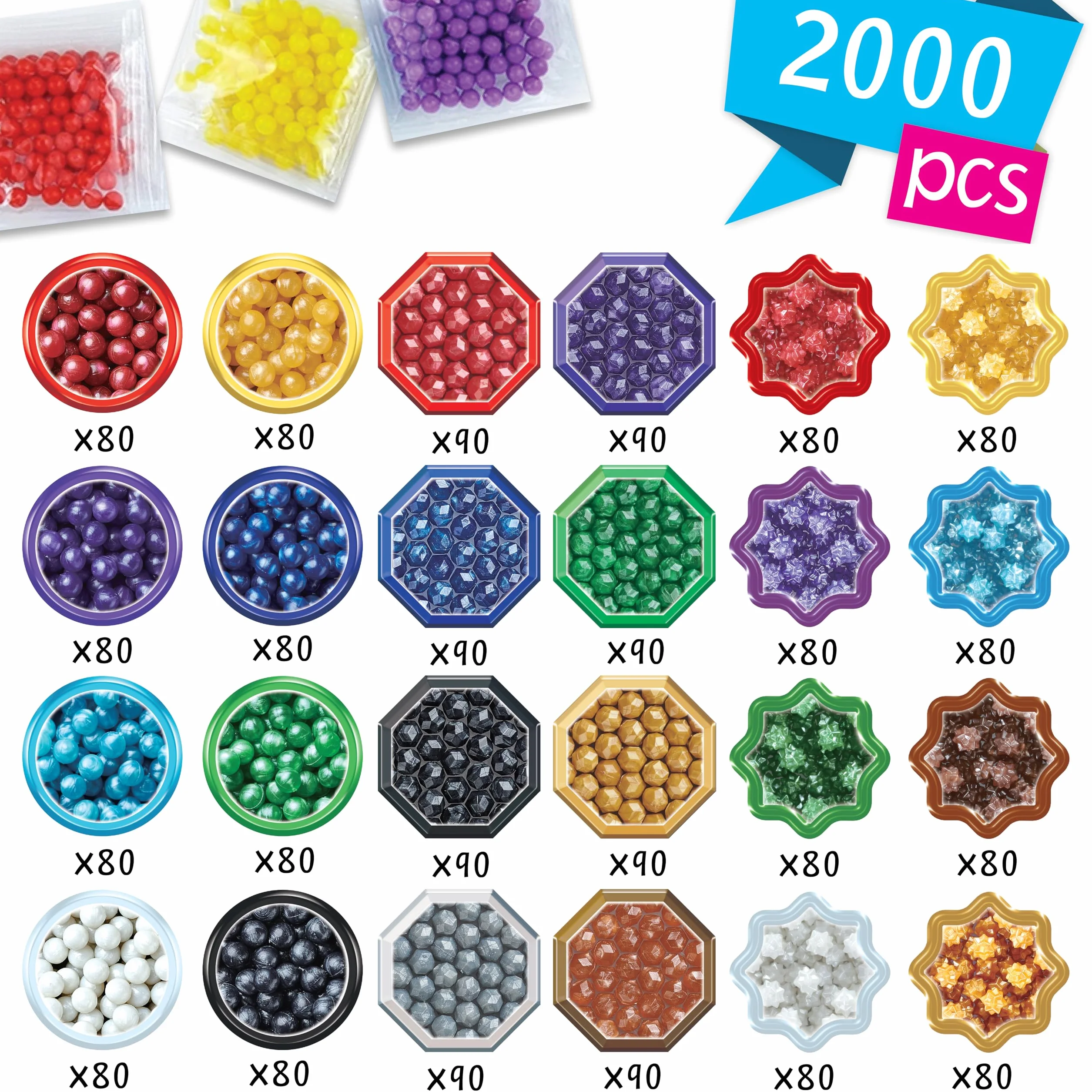 Aquabeads Błyszczące koraliki zestaw uzupełniający 31995
