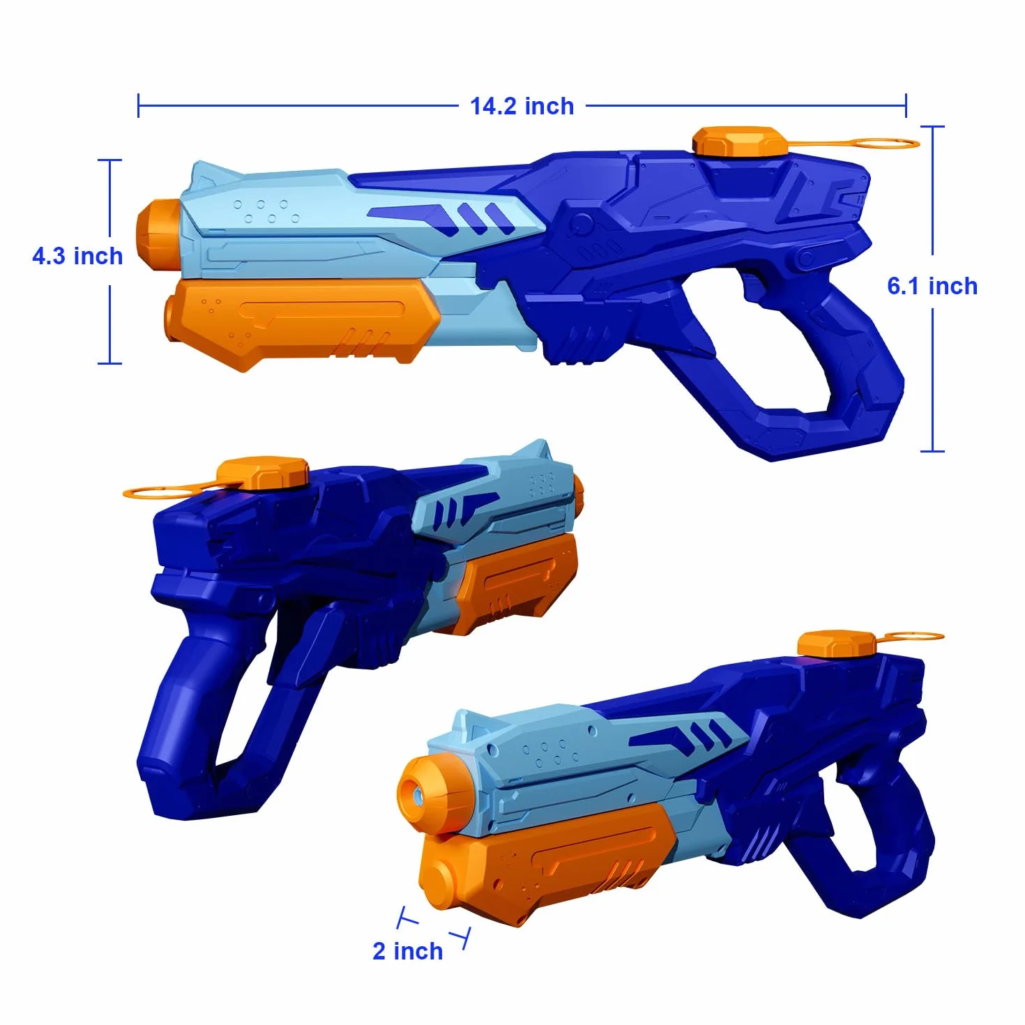MOZOOSON 2 x pistolet na wodę dla dzieci - pistolet na wodę o pojemności 620 ml, 6-10 metrowy pistolet na wodę dalekiego zasięgu, zabawka wodna dla dzieci i dorosłych