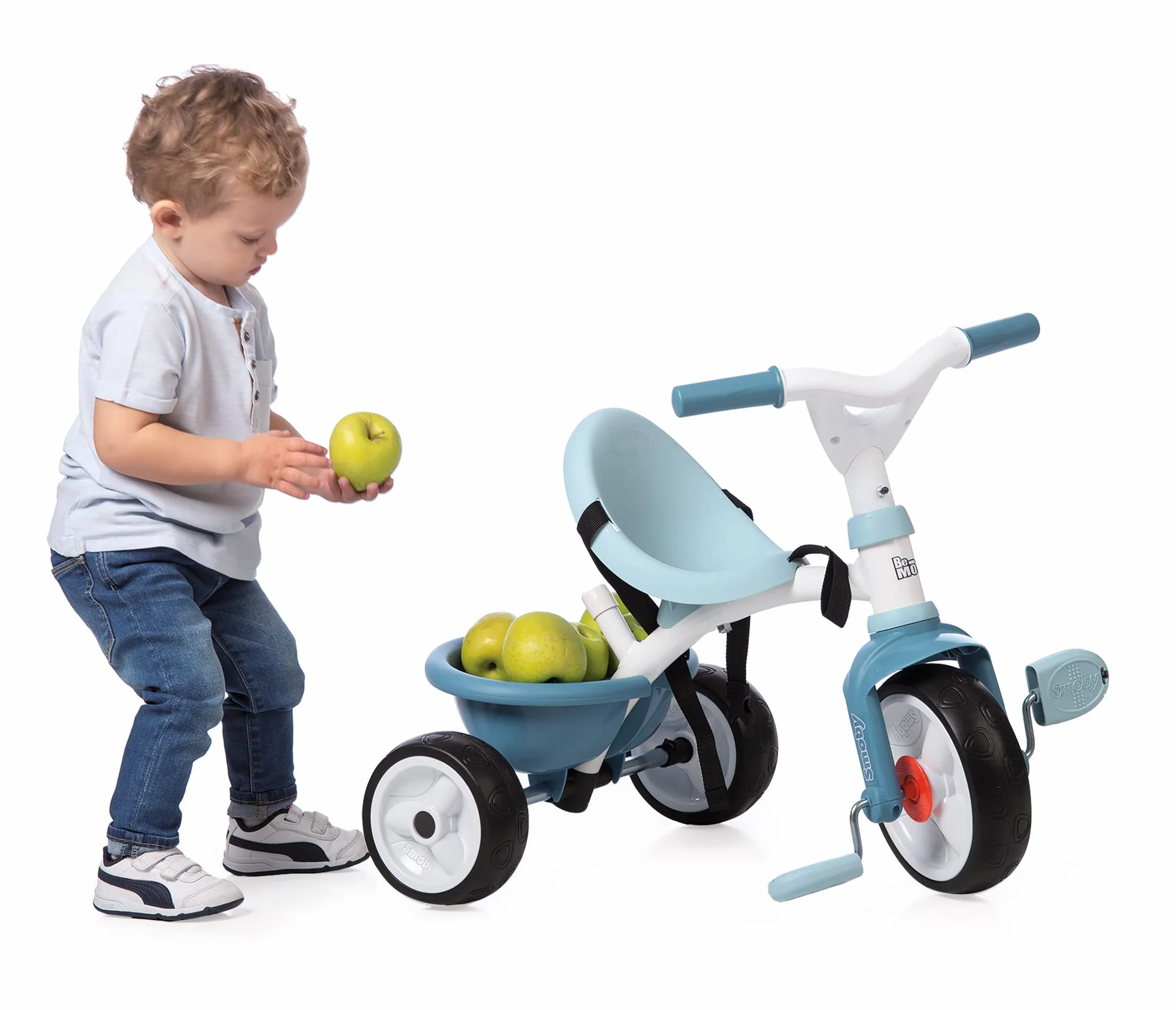Smoby 7600740331 Be Move Rowerek Trójkołowy dla dzieci, trójkołowiec dziecięcy, blokada kierownicy i koła, pas bezpieczeństwa, przeznaczony jest dla dzieci od 15 miesiąca