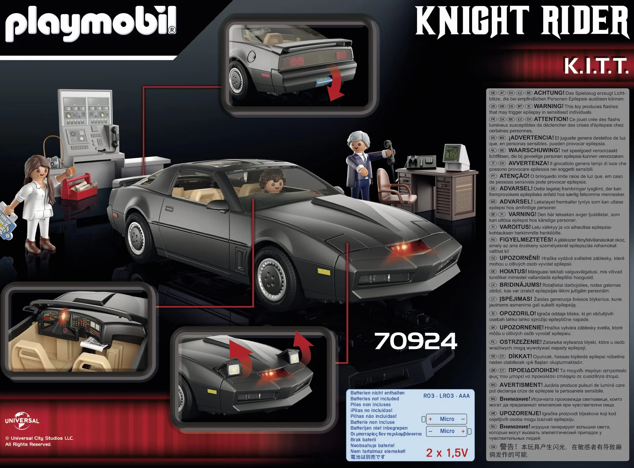 PLAYMOBIL 70924 Knight Rider - K.I.T.T., do kolekcjonowania i zabawy, od 5 lat