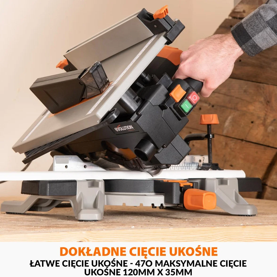 Evolution Power Tools R210MTS-G2 Zmienna piła ukośna/stołowa, kompaktowa, wielofunkcyjne cięcie różnych materiałów, ostrze TCT w zestawie do cięcia drewna, plastiku i metalu, 210mm