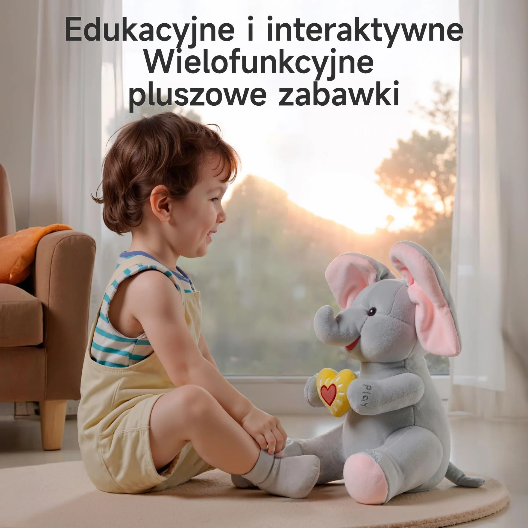 Interaktywny słoń Zabawka Pluszowa, A Kuku Pluszak, Śpiewająca Mówiąca Elektryczna Pluszowy, Prezent dla Dzieci