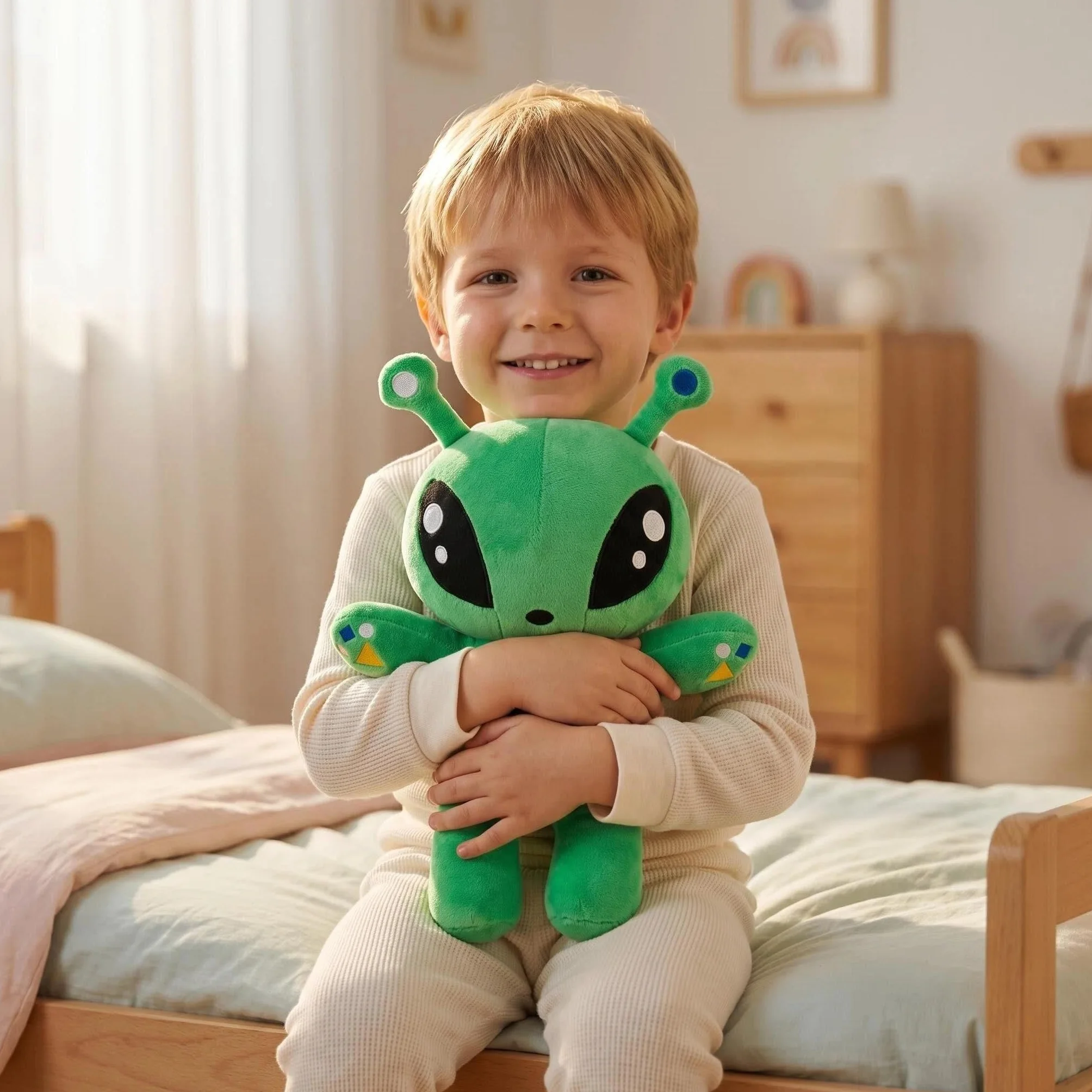 Alien AFTONSPARV pluszowe zwierzątko, miękka pluszowa zabawka, 34 cm, z motywem kosmitów, zabawka dla dzieci, figurka na prezent