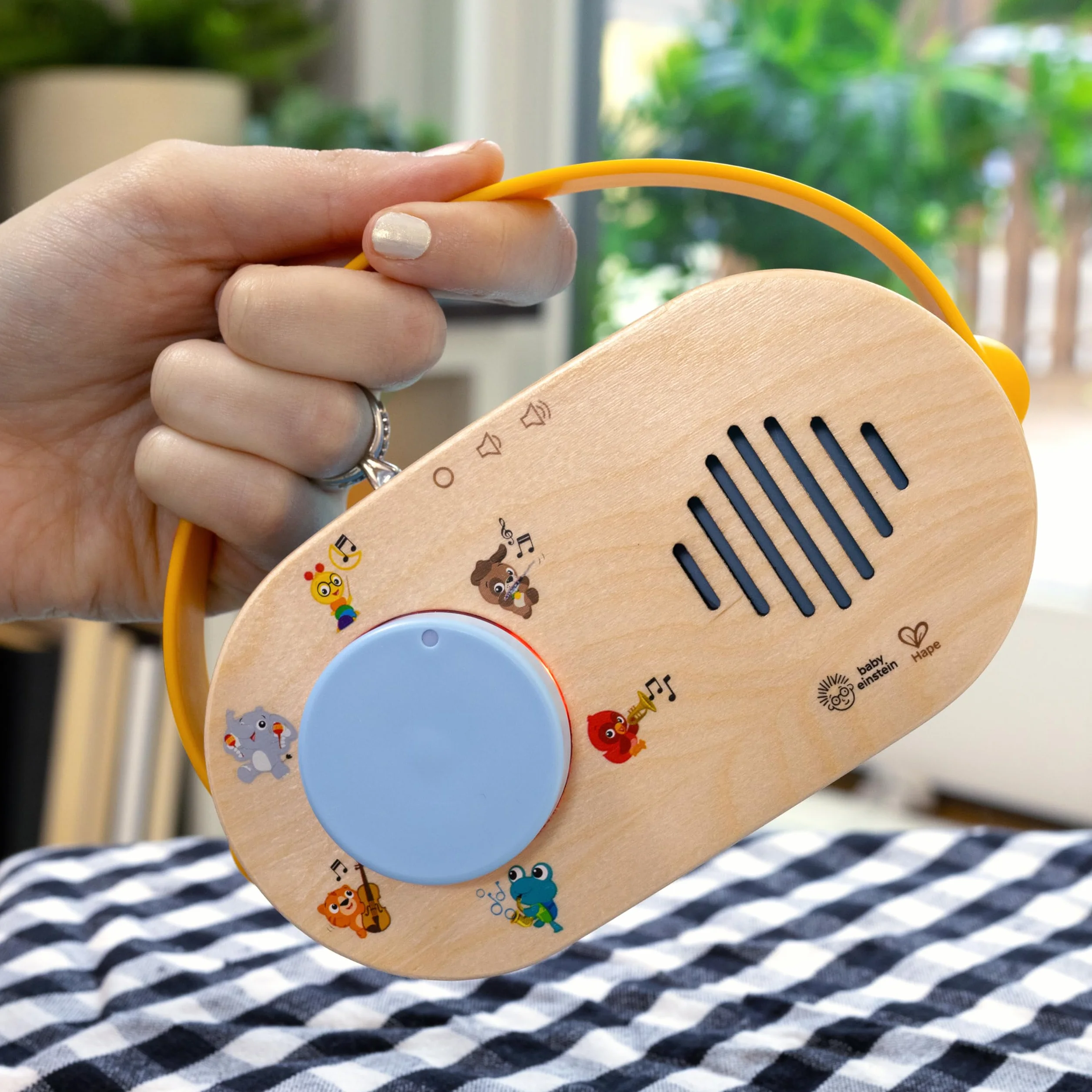 Baby Einstein + Hape, Discovery Radio, zabawka radiowa z muzyką i światłami, przez 6 miesięcy i dłużej
