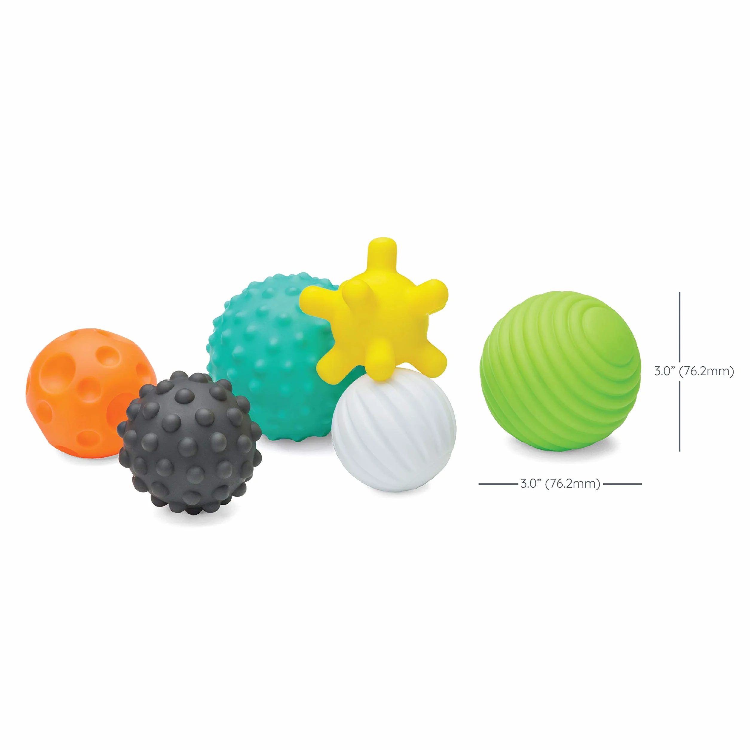 INFANTINO Textured Multi Ball Set – teksturowane piłki w zestawie do rozwoju sensorycznego – dla dzieci od 6 miesięcy