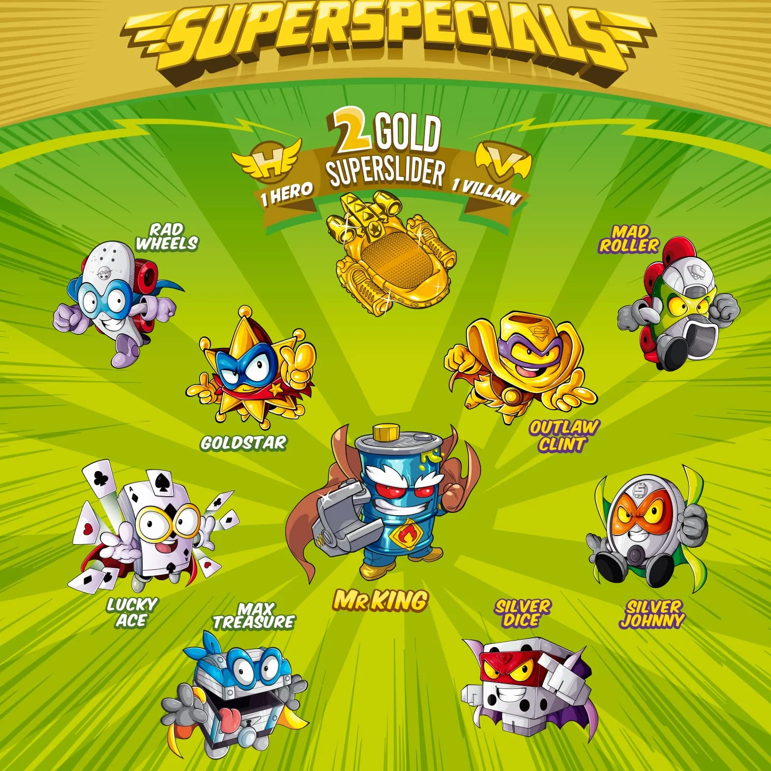 SUPERTHINGS Złota puszka figurki specjalne seria 3 Mr. King złoty przywódca srebrny kapitan supersuwak