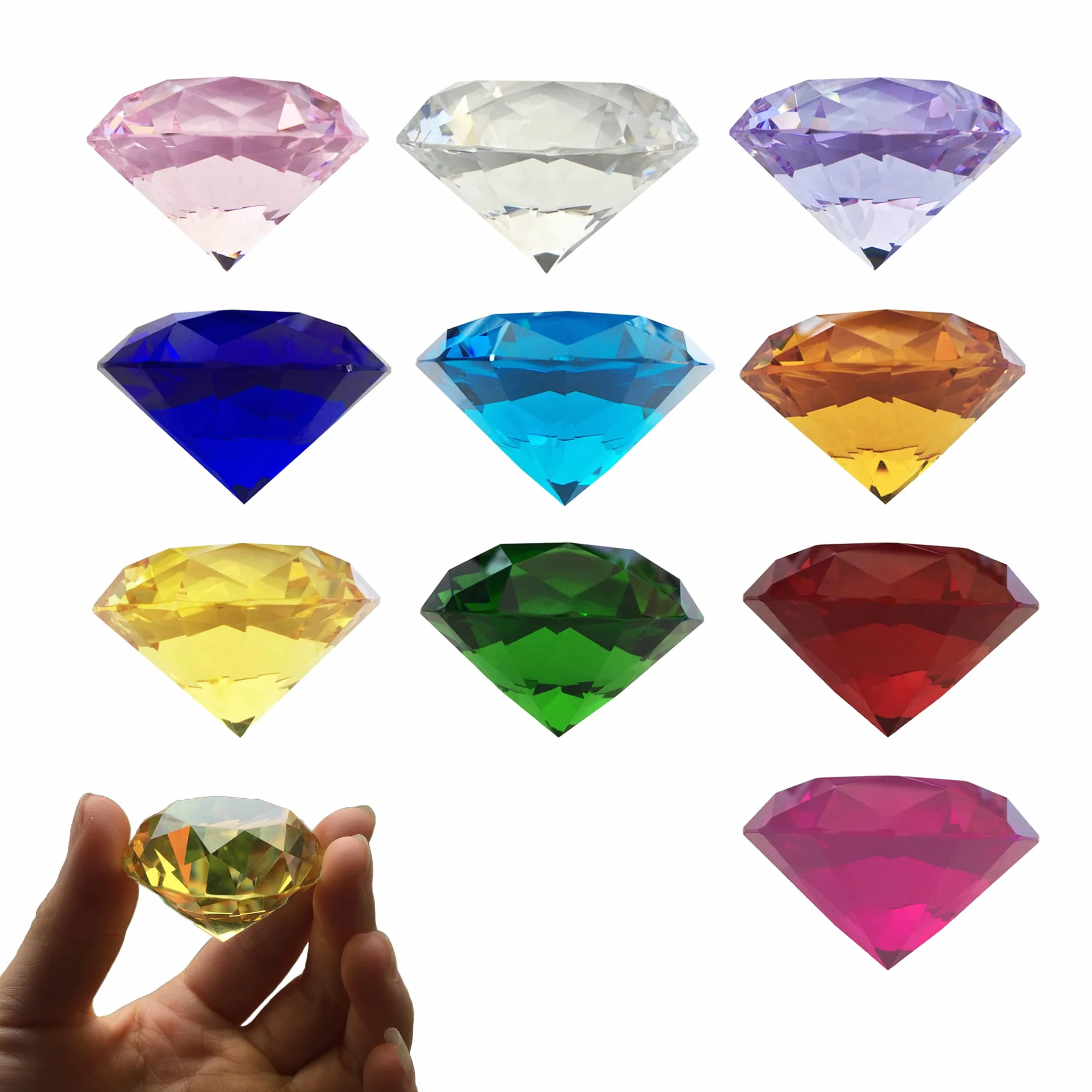 10 sztuk Duże Dzieci Diamentowe Zabawki Dekoracyjne Diamentowe Kamienie Zestaw Akrylowe Klejnoty Zabawki Kolorowe Skarby Klejnoty Pirackie Poszukiwanie Skarbów Zabawki Plastikowe Diamenty na Boże Naro