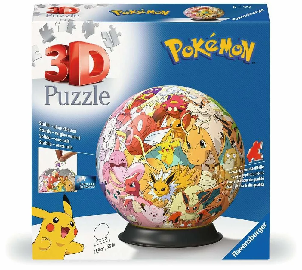 Ravensburger Puzzle 3D Kula Pokemon Postacie