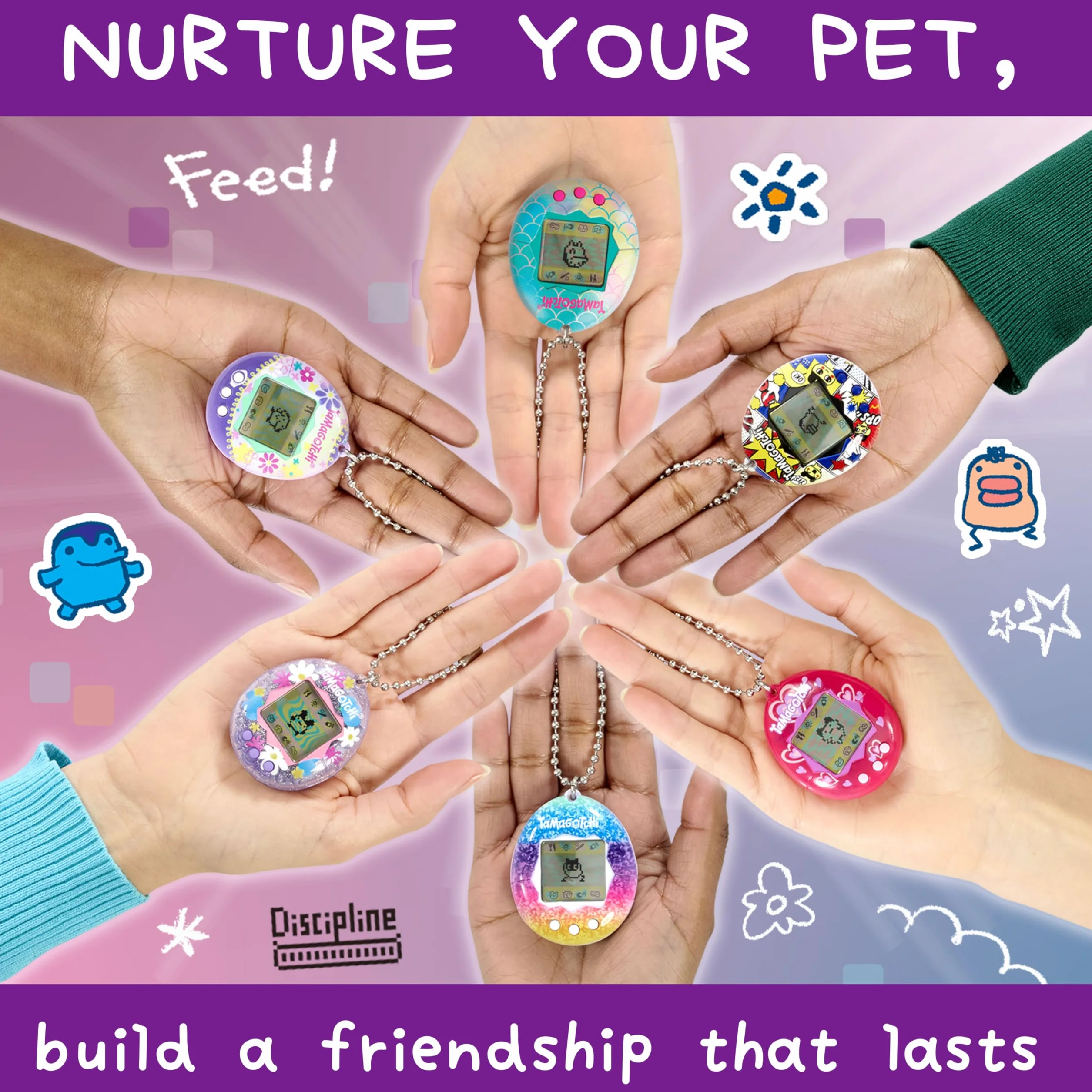 Bandai Tamagotchi Original Festival Sky Shell Cyber Pet zabawka dla dorosłych i dzieci z łańcuszkiem