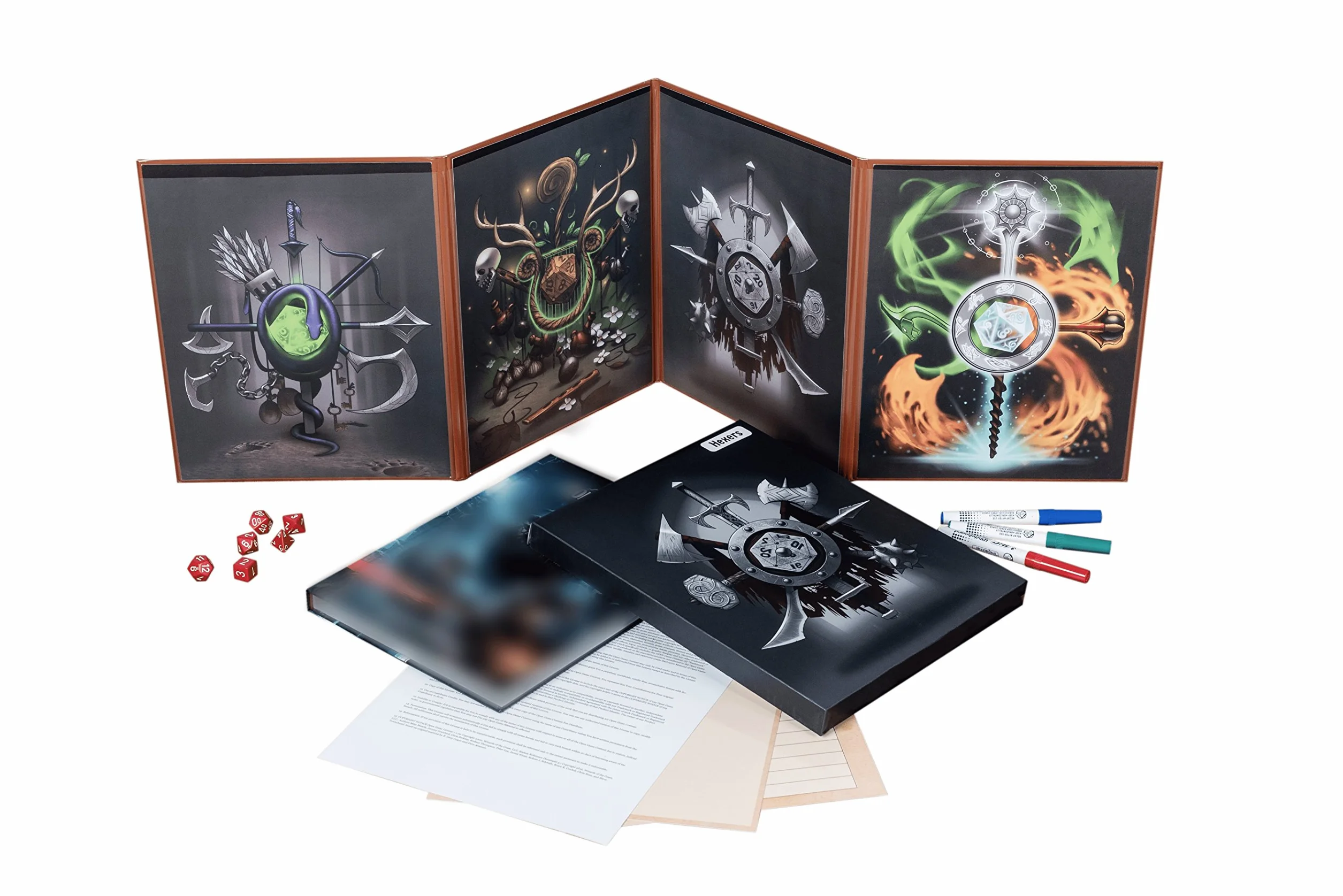 Hexers Ekran dla mistrza gry RPG Kompatybilny z D&D Dungeons and Dragons DND DM Pathfinder 4 panele