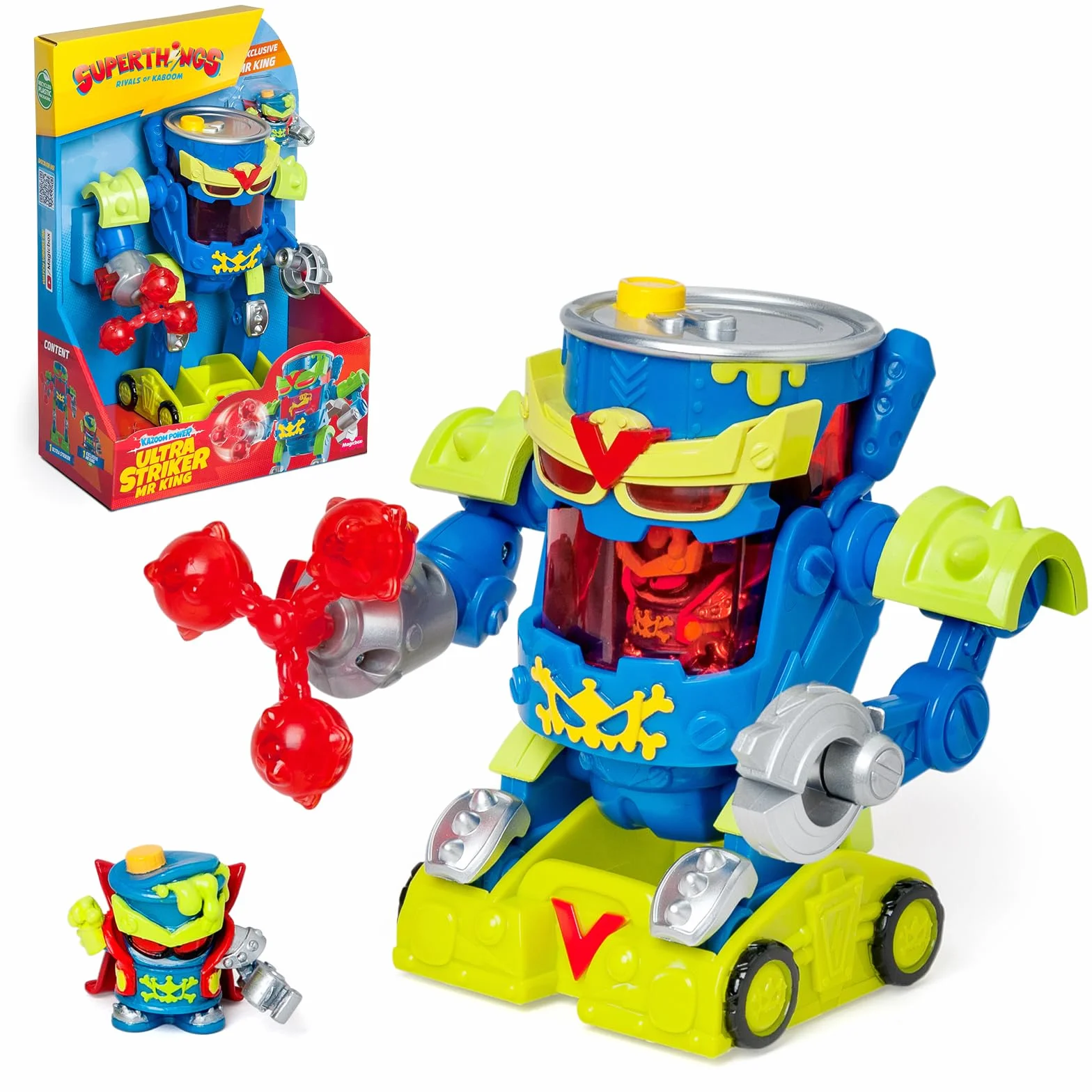 SUPERTHINGS - Ultra Striker Mr. King. Mr. King Ultra Striker Robot z serialu SuperThings Kazoom Power". Zawiera 1 Ultra Striker Robot, 1 Mr. King Exclusive