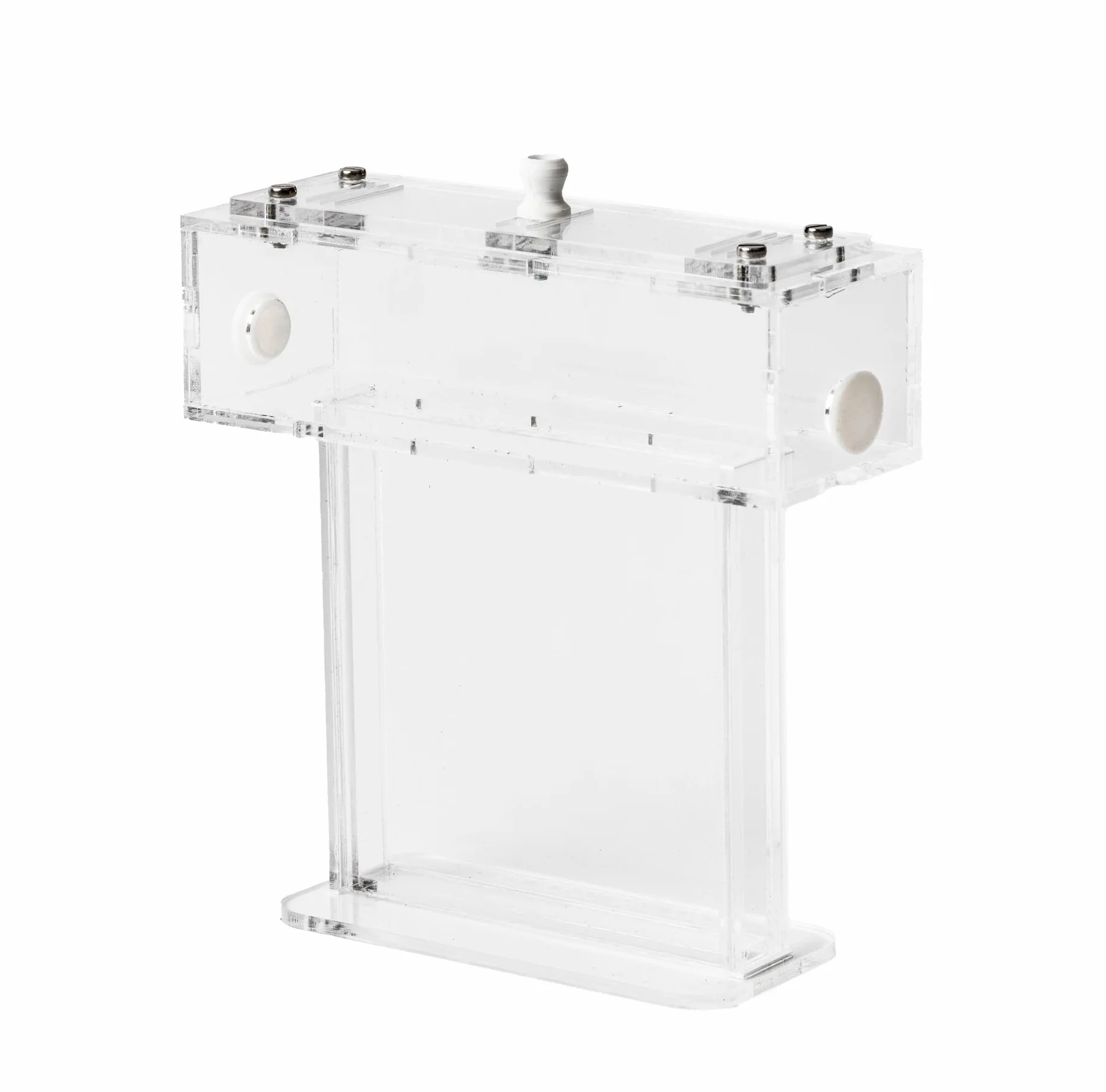 Zestaw ANTHOUSE Akrylowy z Piaskiem w Kształcie Litery T Mini - Kanapka 14x5x14 cm i Skrzynka na Pokarm - Mrowisko z Żywymi Mrówkami w Zestawie (Królowa, Robotnice, Jaja i Larwy)