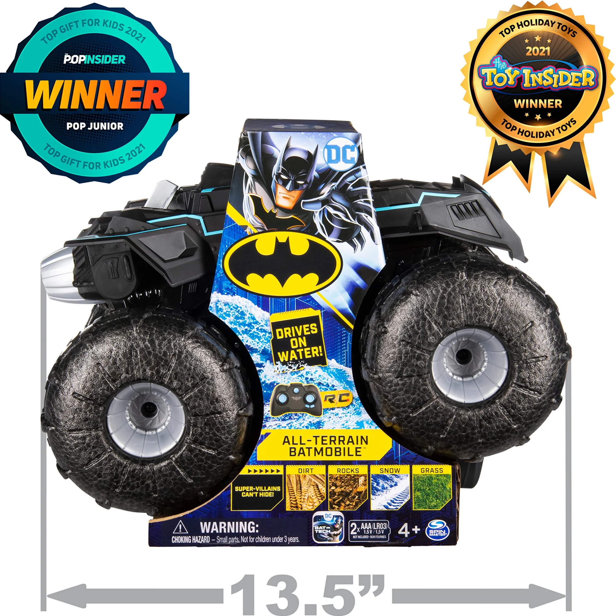 DC Batman All-Terrain Batmobile zdalnie sterowany pojazd amfibii 10 cm