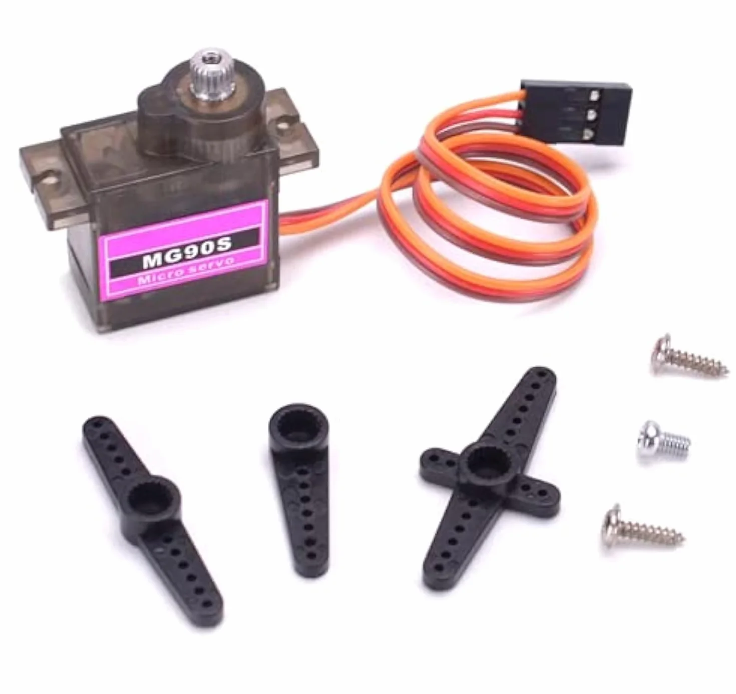 1 sztuka Premium Mini Servo MG90S 100% metalowa przekładnia z wtyczką JR 25 cm 22AWG kabel do RC Copter Dron DIY helikopter robot