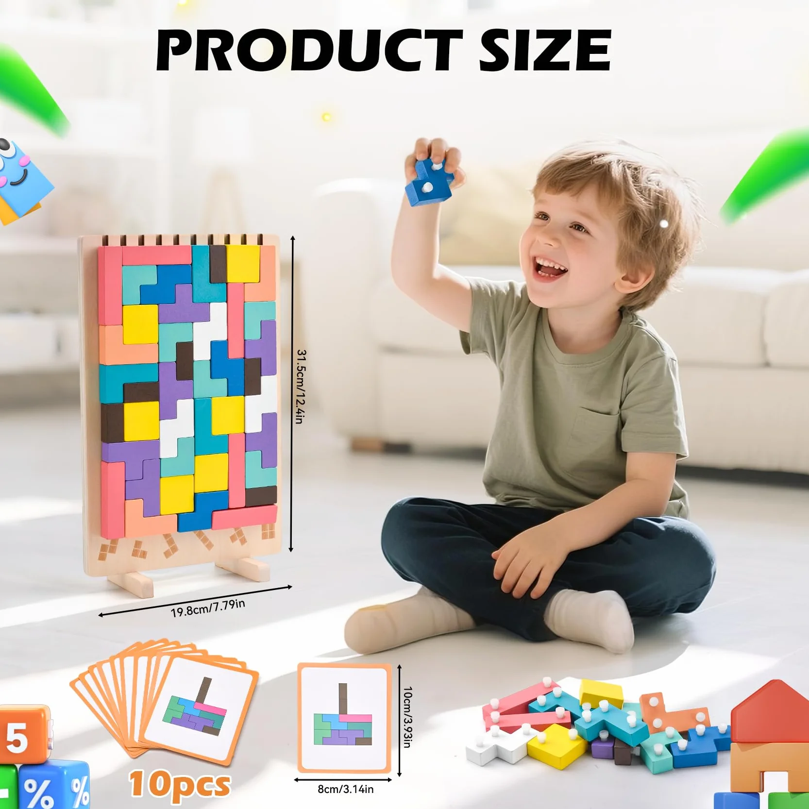 Tetris puzzle dla dzieci, zabawki edukacyjne, puzzle LegnoTetris, Montessori Games 3 4 5 6 lat, gry dla dzieci, inteligencja układanki, prezent edukacyjny dla dzieci