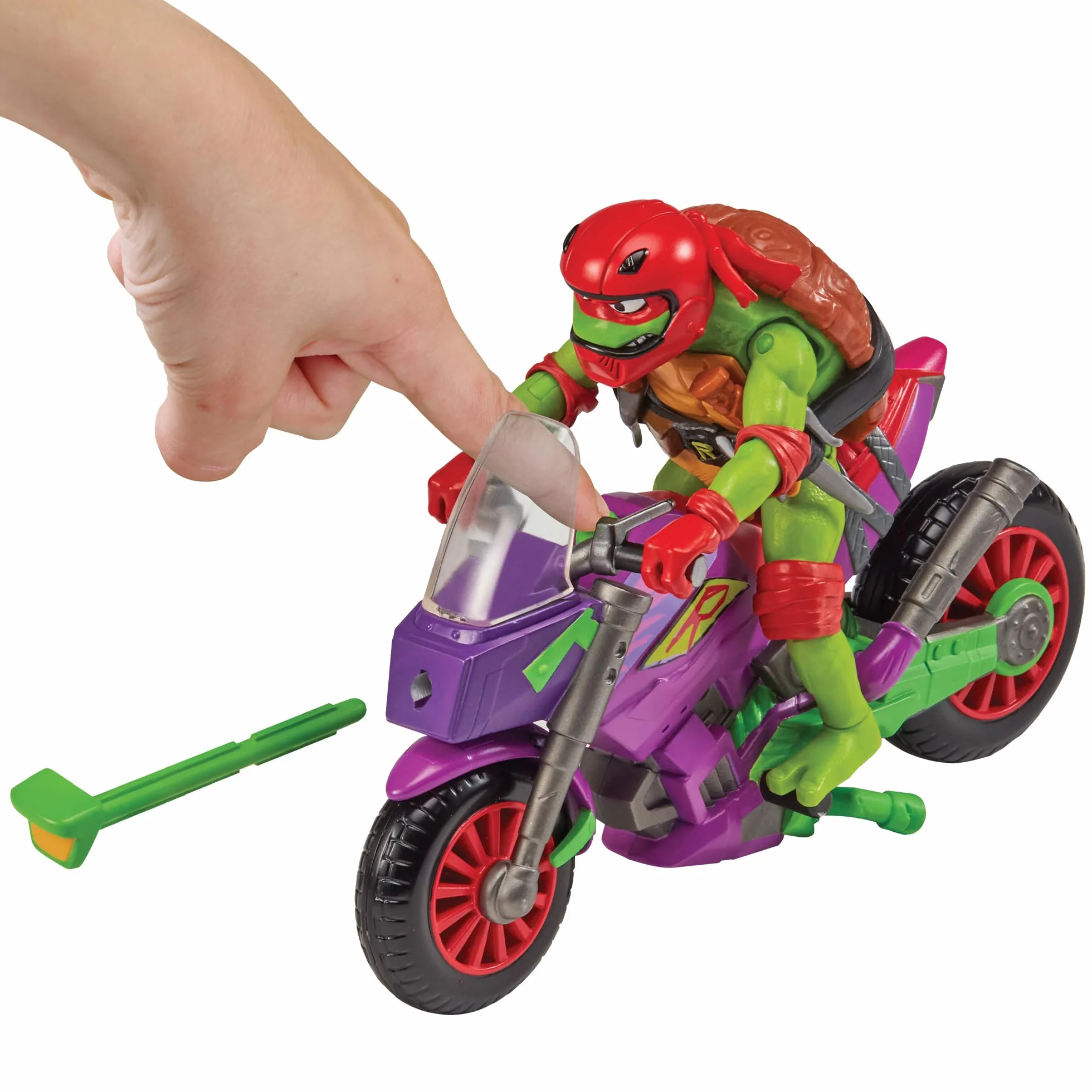 Wojownicze Żółwie Ninja Fioletowy Motocykl Z Raphael, pojazd + figurka