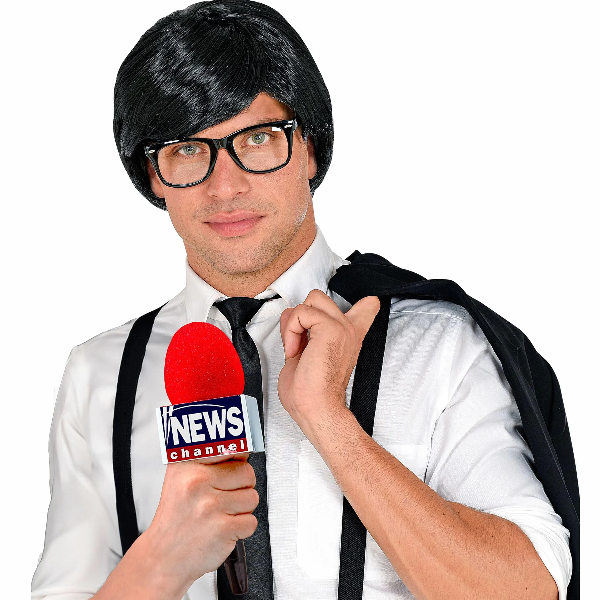 W WIDMANN MILANO Party Fashion - Mikrofon Breaking News, 25 cm, Akcesorium Prezenter, Karnawał