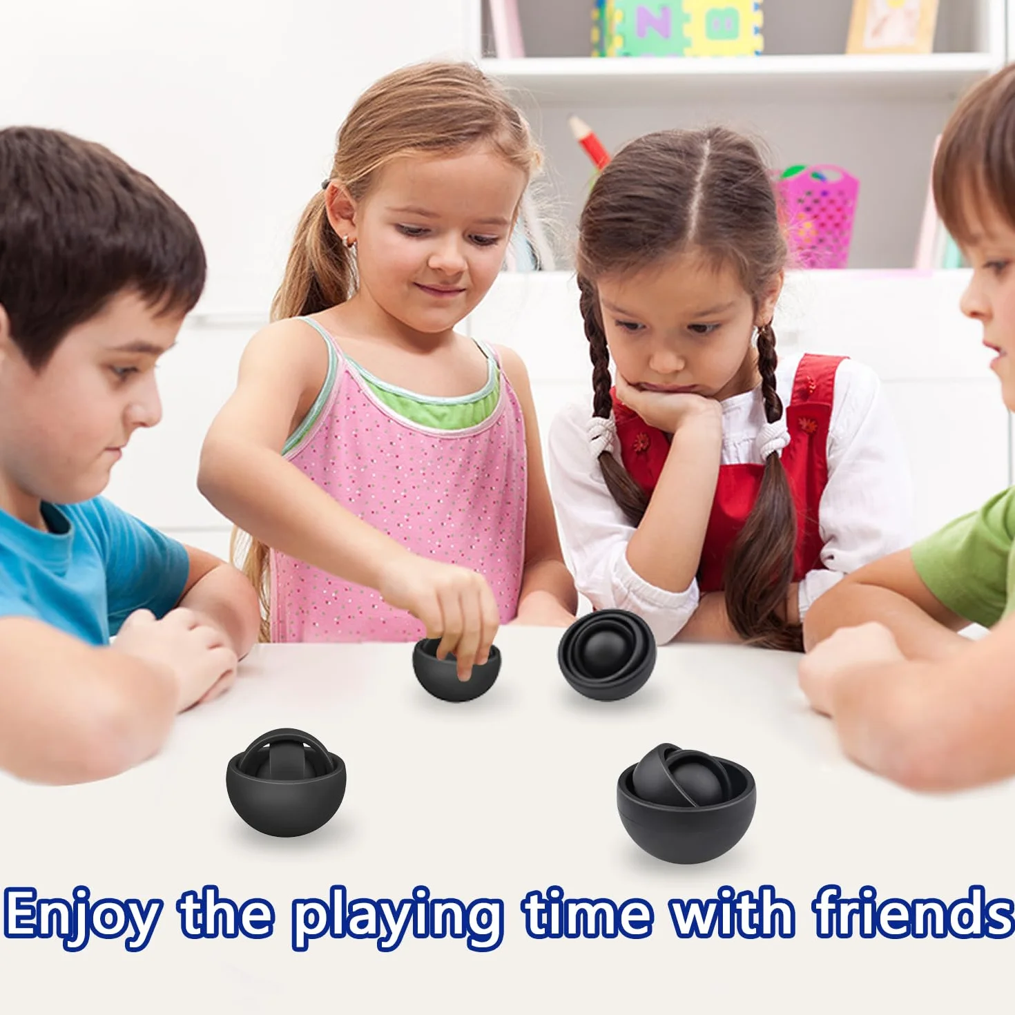 3D Infinite Flip Fidget, Dekompresja 3D Ball, niepokój Relief i palce Stres Zwalniające Zabawki sensoryczne Zabawki ADHD Toys Interaktywne zabawki dla dzieci Dorosłych i Czarny