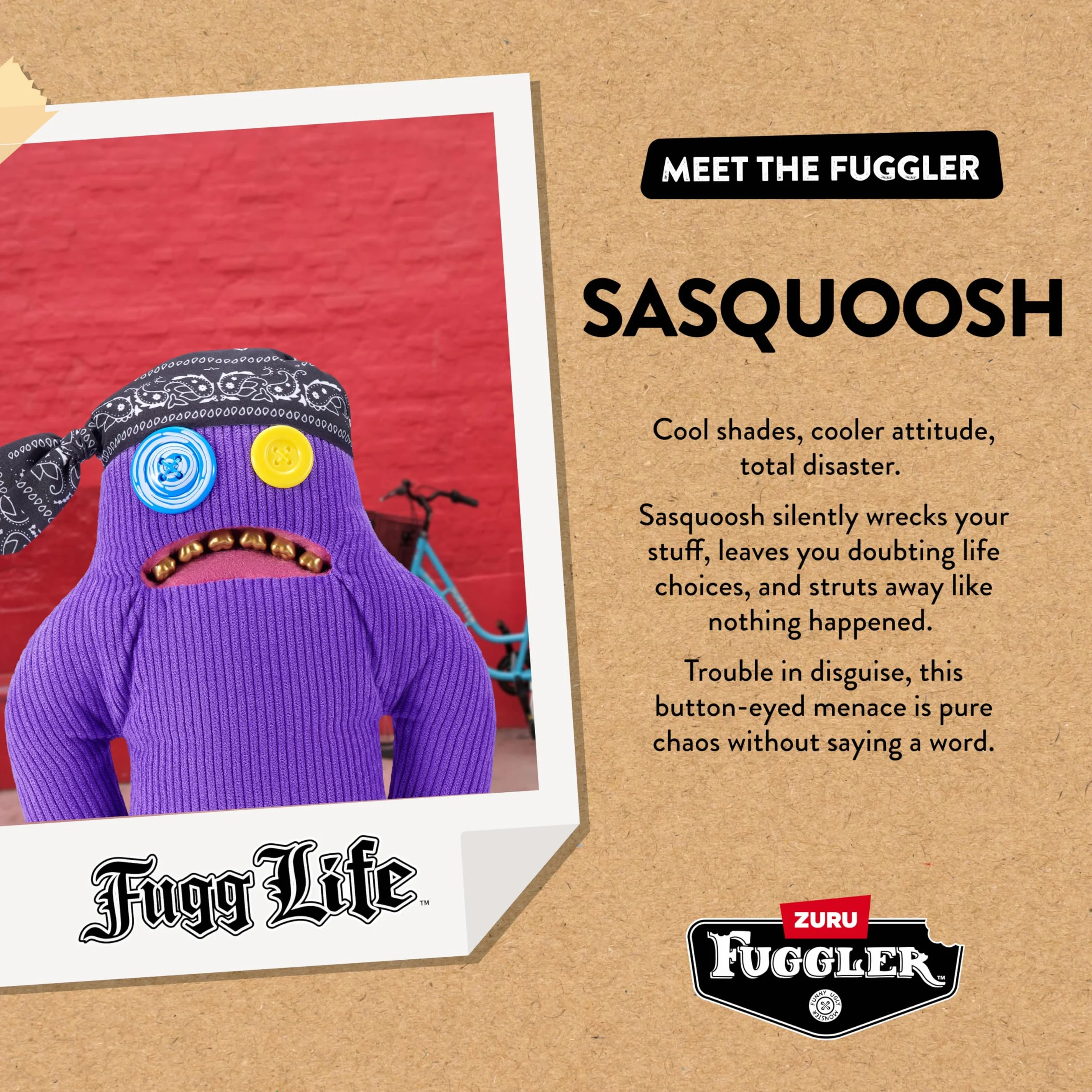 Fuggler 23 cm seria rdzeniowa 1-FUGG LIFE PLUSH Sasquoosh
