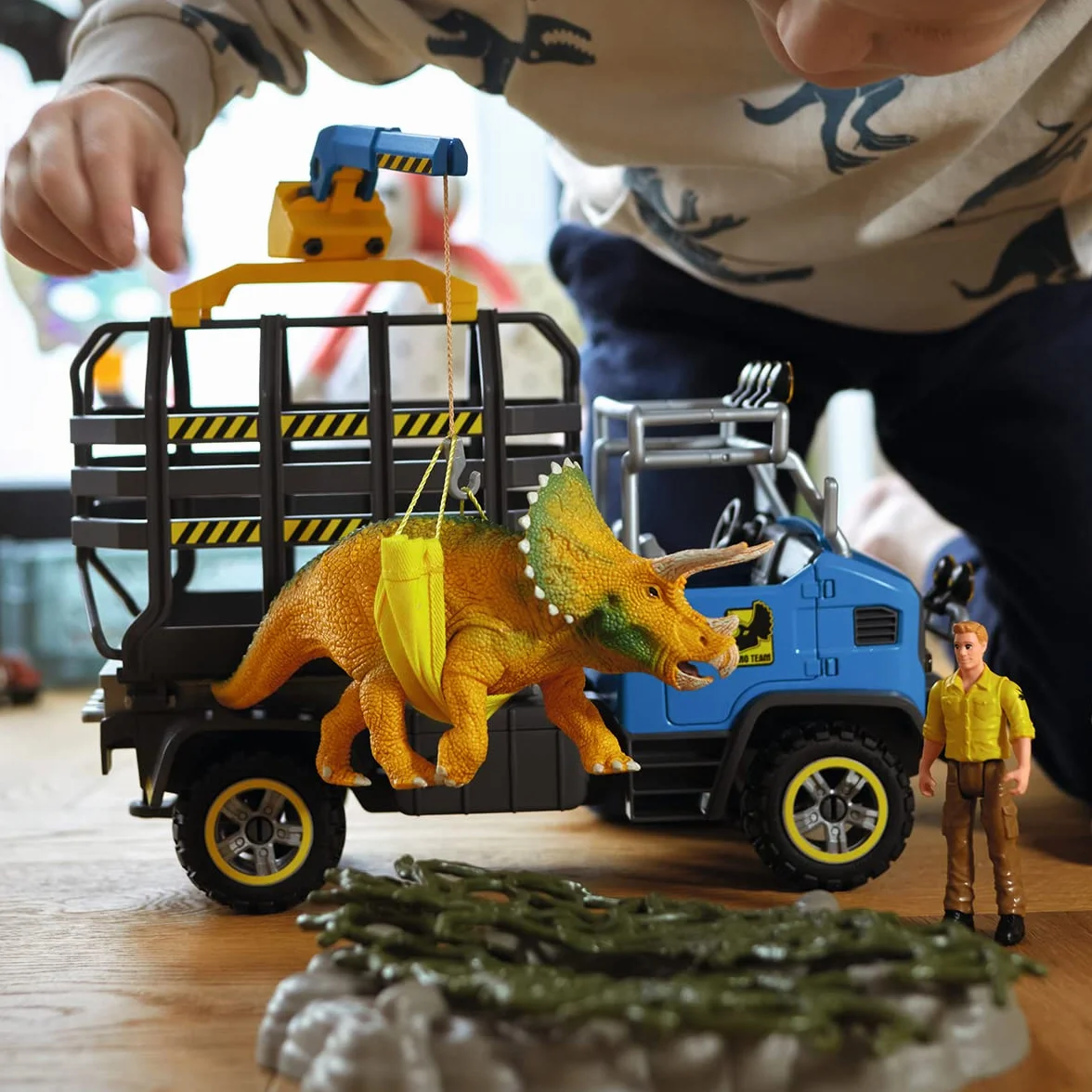 schleich DINOSAURS | Misja Transportu Dinozaurów 42565 | zestaw z figurkami, wieloma funkcjami i licznymi akcesoriami | prezent dla dziewczynek i chłopców | zestaw do zabawy od 5 lat | 43 elementów