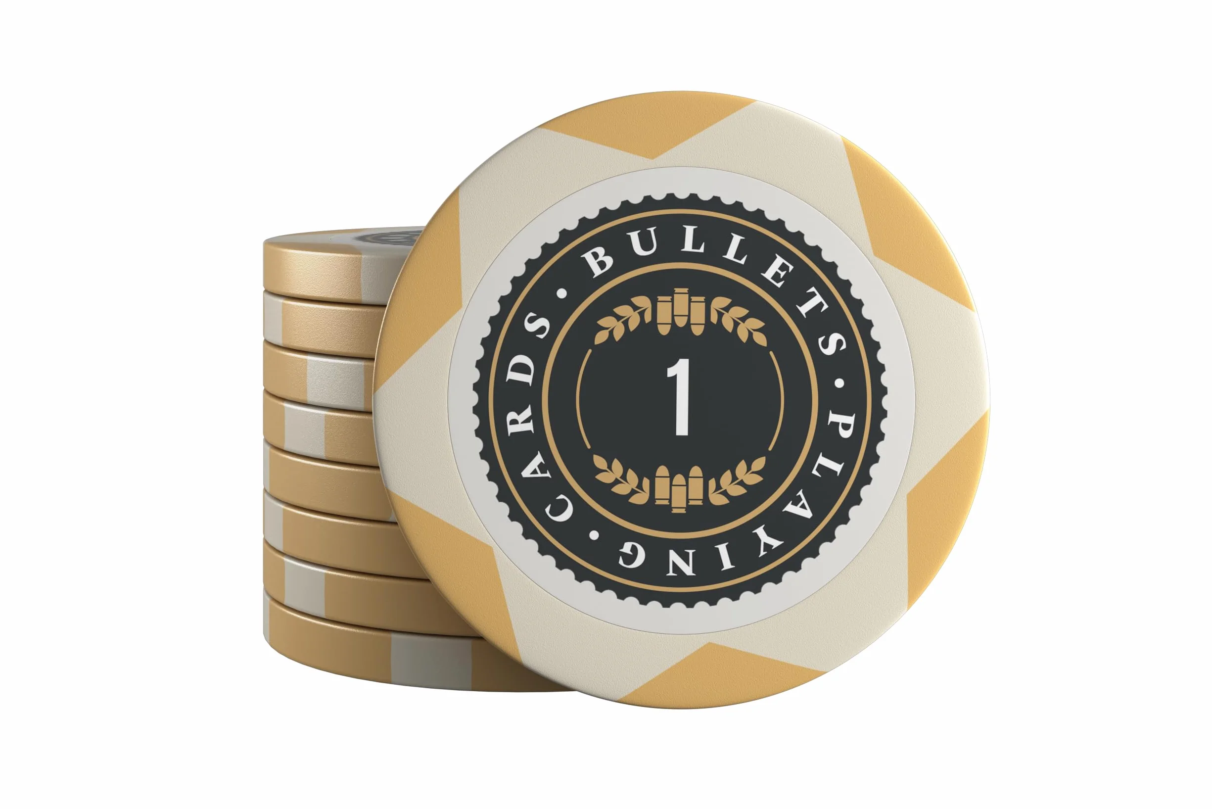 Bullets Playing Cards, 25 x Clay Poker Chips Adriana do zestawu do pokera, różne wartości, średnica 4 cm, waga 14 g (1 sztuka)