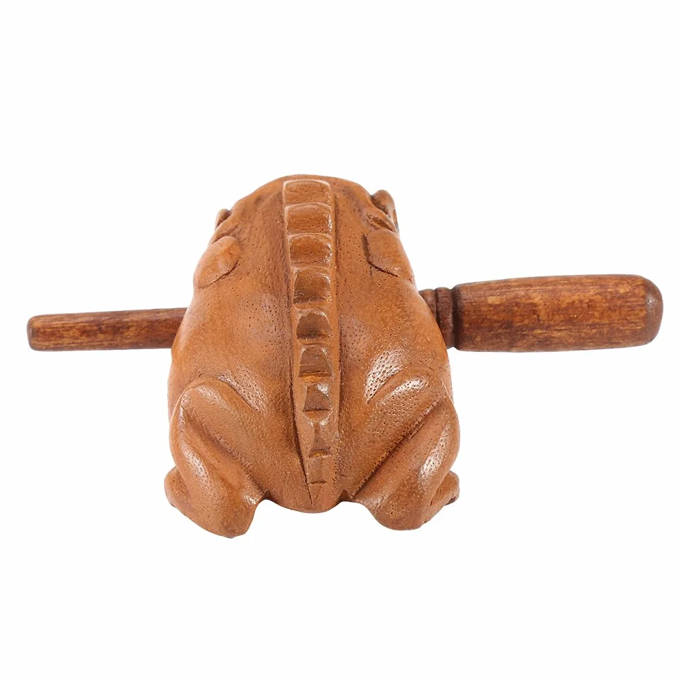 Drewniana żaba tajlandia tradycyjne rzemiosło drewniana szczęśliwa żaba rechot Instrument muzyczny Home Office Decor Office(#3 10.6CM)