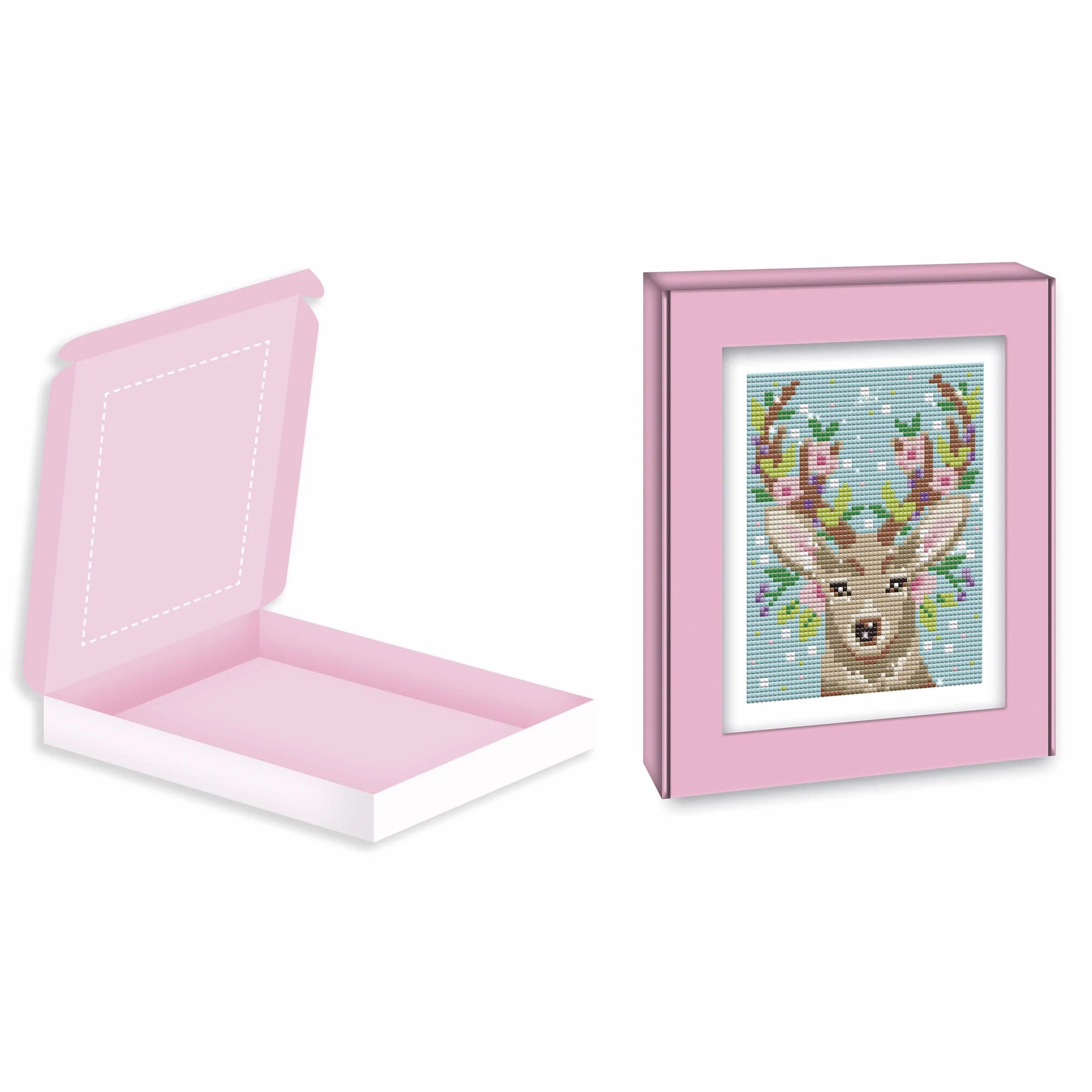 Janod - Deer Diamond Painting - The Calme Warsztaty - Kreatywny zestaw wypoczynkowy dla dzieci - Nauka umiejętności motorycznych i koncentracji - od 8 lat, J07948