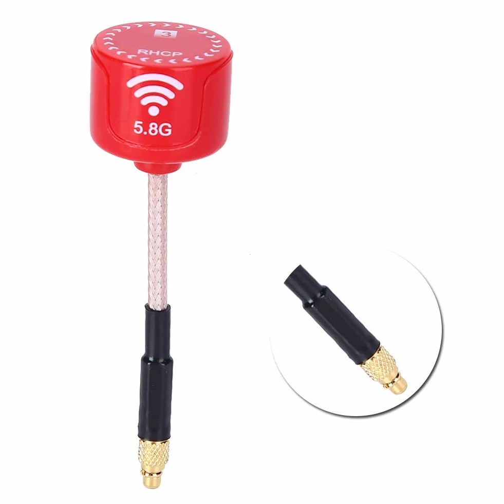 Antena o wysokim wzmocnieniu 5,8 GHz 3dBi LHCP do drona wyścigowego FPV RC części akcesoria czerwona (MMCX prosta)