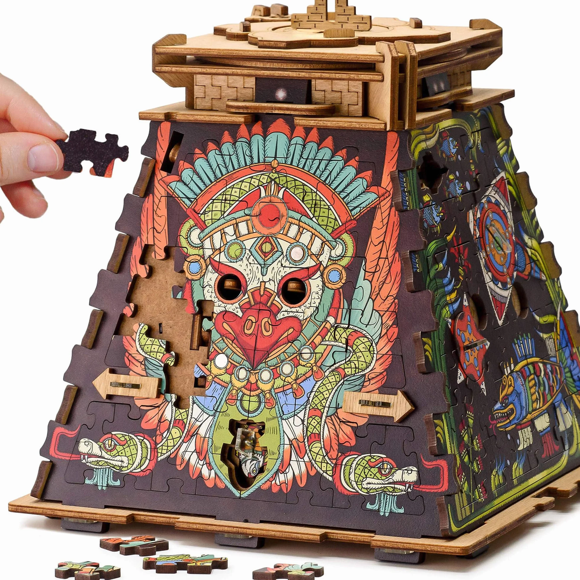 iDventure Cluepuzzle Piramida słoneczna - drewniane puzzle 3D Escape Room