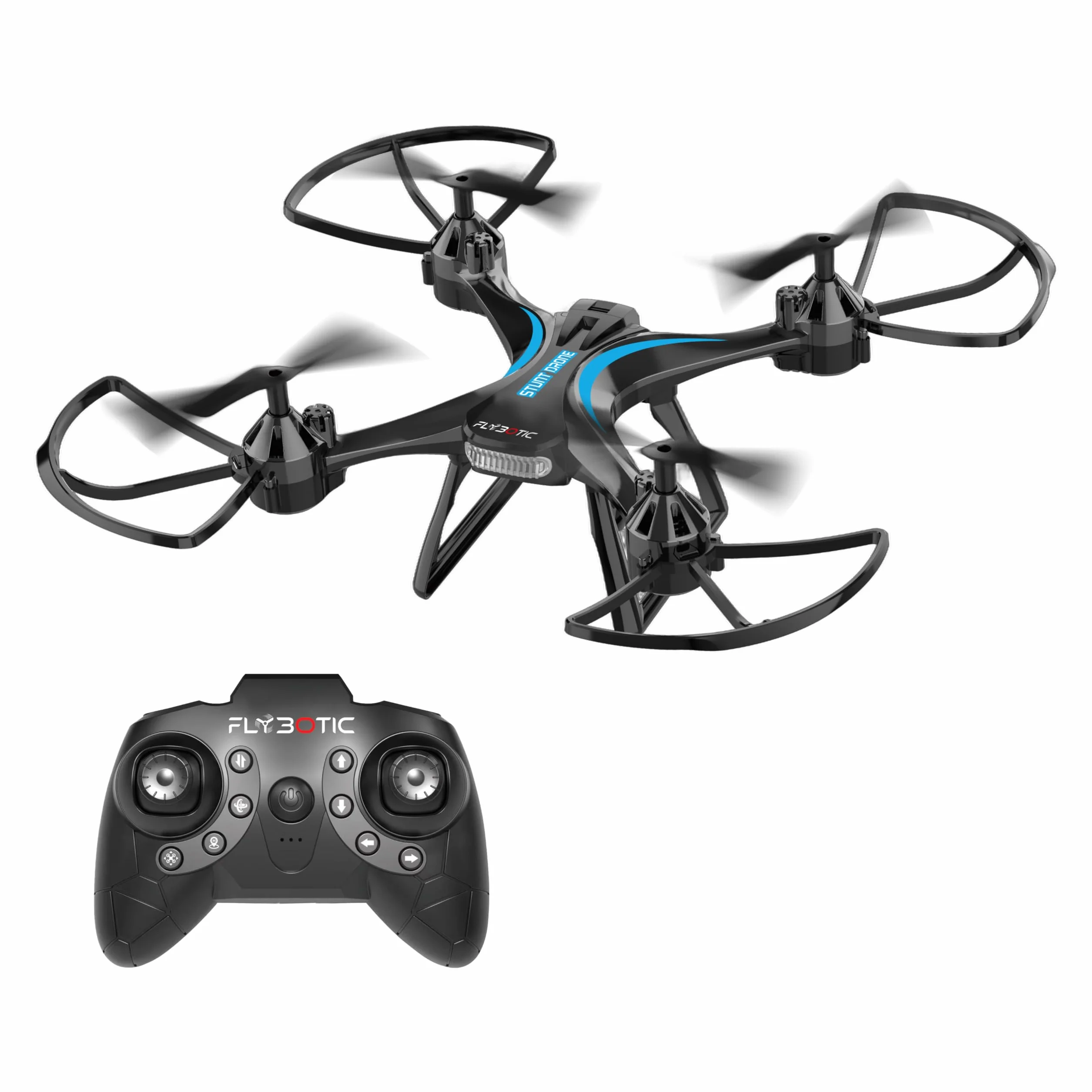 Flybotic dron wyczynowy 2,4 GHz automatyczny start lądowanie akrobacje 360° 3 prędkości 2 baterie