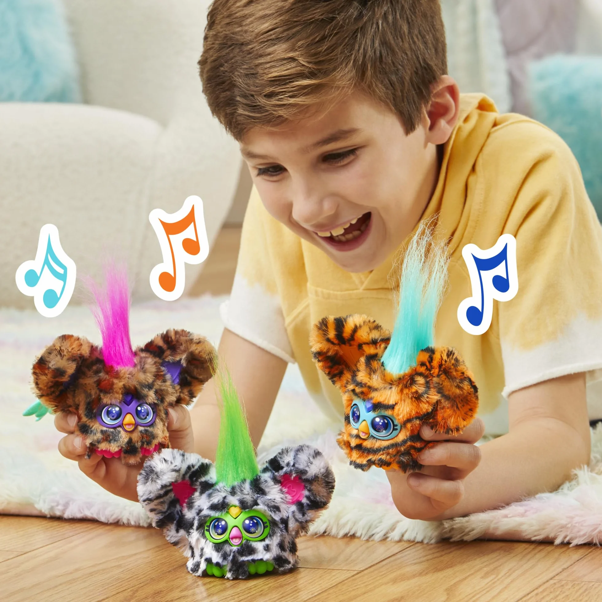 Furby Furblets Moo-Boo, miniaturowa, pluszowa, zabawkowa krówka