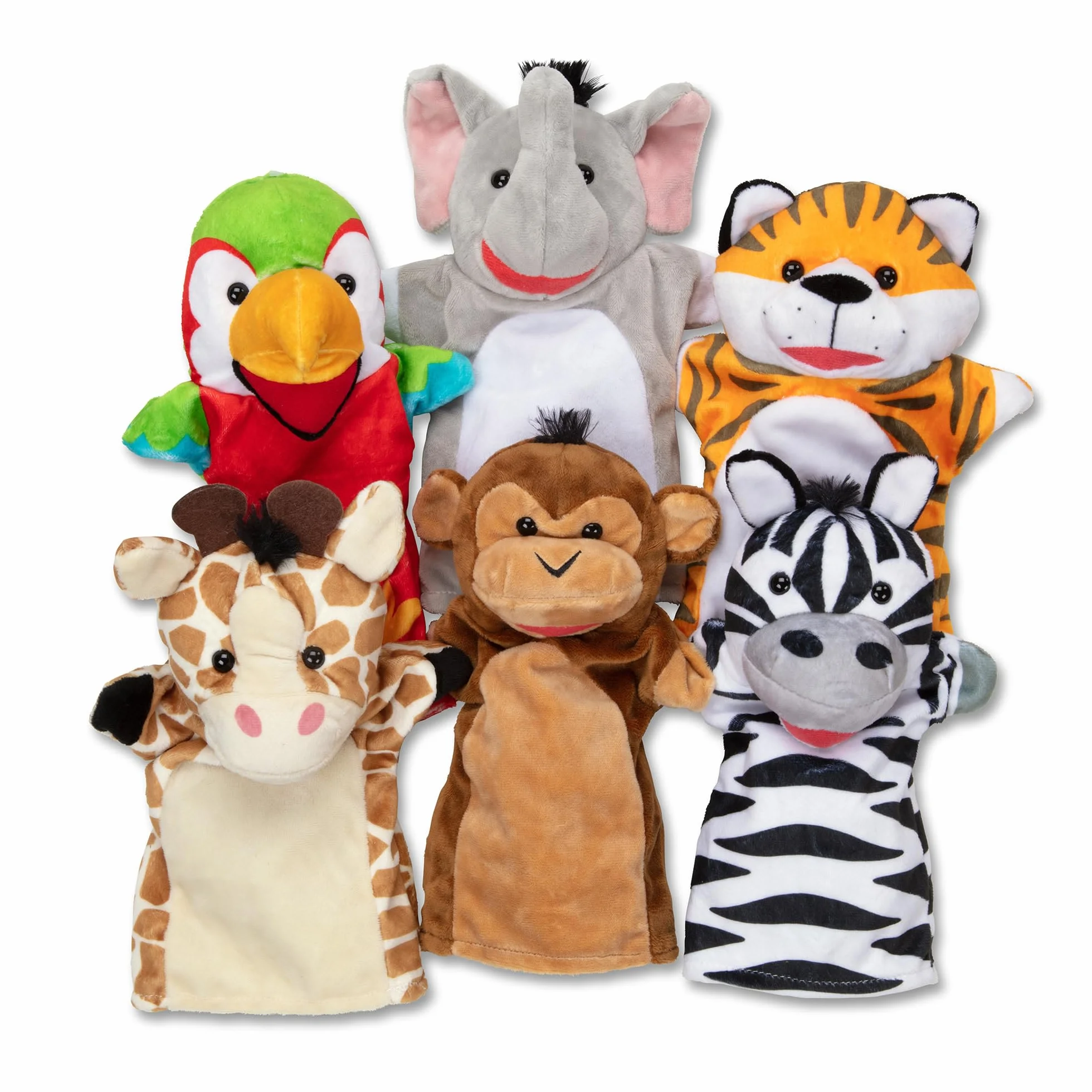 Melissa & Doug – zestaw pacynek: zwierzaki z safari, zestaw pacynek, 6 pacynek