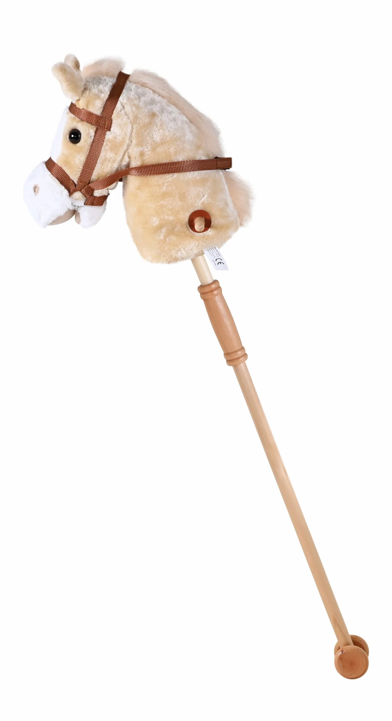 Knorrtoys 40101 - koń na kiju "Sugar", jasnobrązowy