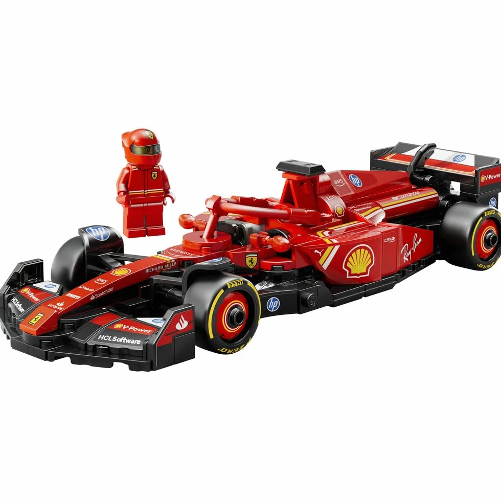 LEGO Speed Champions Bolid F1 Ferrari SF-24, Model Pojazdu, Zabawka dla Dziecka do Zbudowania, Zestaw Konstrukcyjny z Minifigurką Kierowcy, Pomysł na Prezent dla 10-latka, Chłopca i Dziewczynki 77242