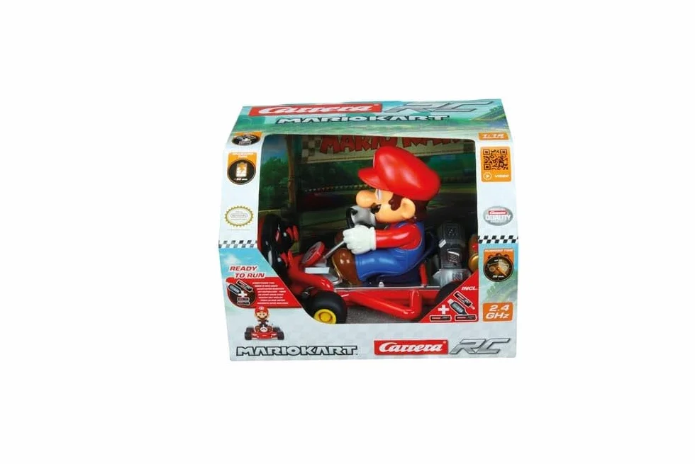 Carrera 370200989P RC 2,4 GHz Mario Kart Pipe Kart Mario RC pojazd oficjalnie licencjonowany autentyczne wzornictwo dla fanów Nintendo samochód zdalnie sterowany