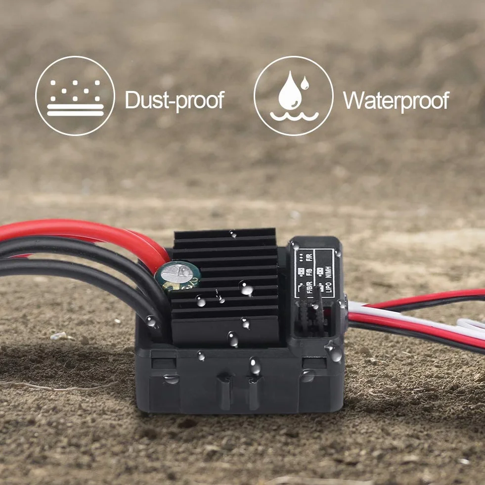 RC Auto ESC szczotkowane, wodoodporne szczotkowane 1060 60A ESC do Touring RC Auto Truggy 1/10 RC Auto
