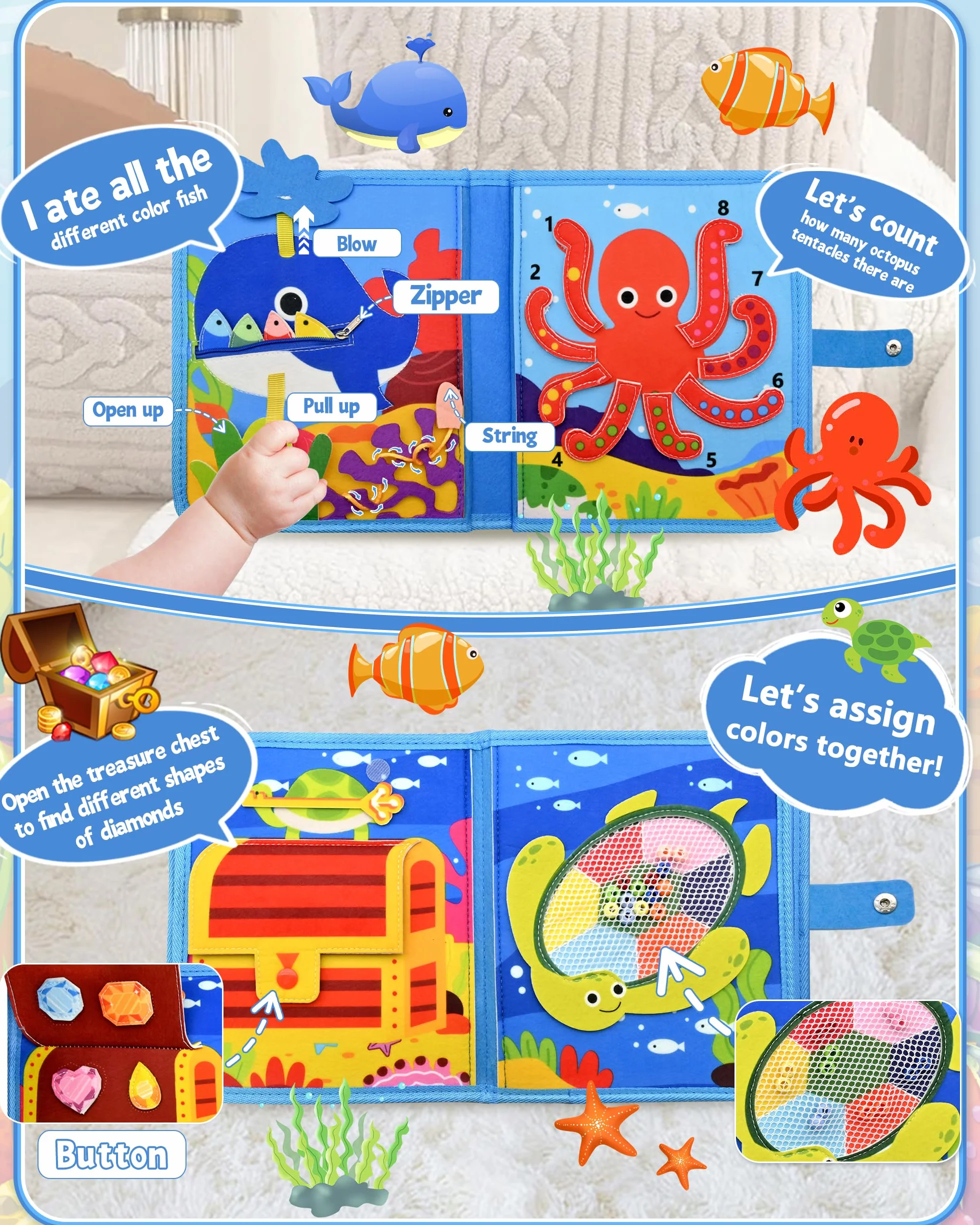Zabawka dla niemowląt 1 rok Busy Board Montessori, wiek 1 rok, z 6 warstwami desek, zabawka dla dzieci w wieku 1, 2, 3, 4 lata, zabawki do aktywności i rozwoju, prezent dla dzieci w wieku 1–3