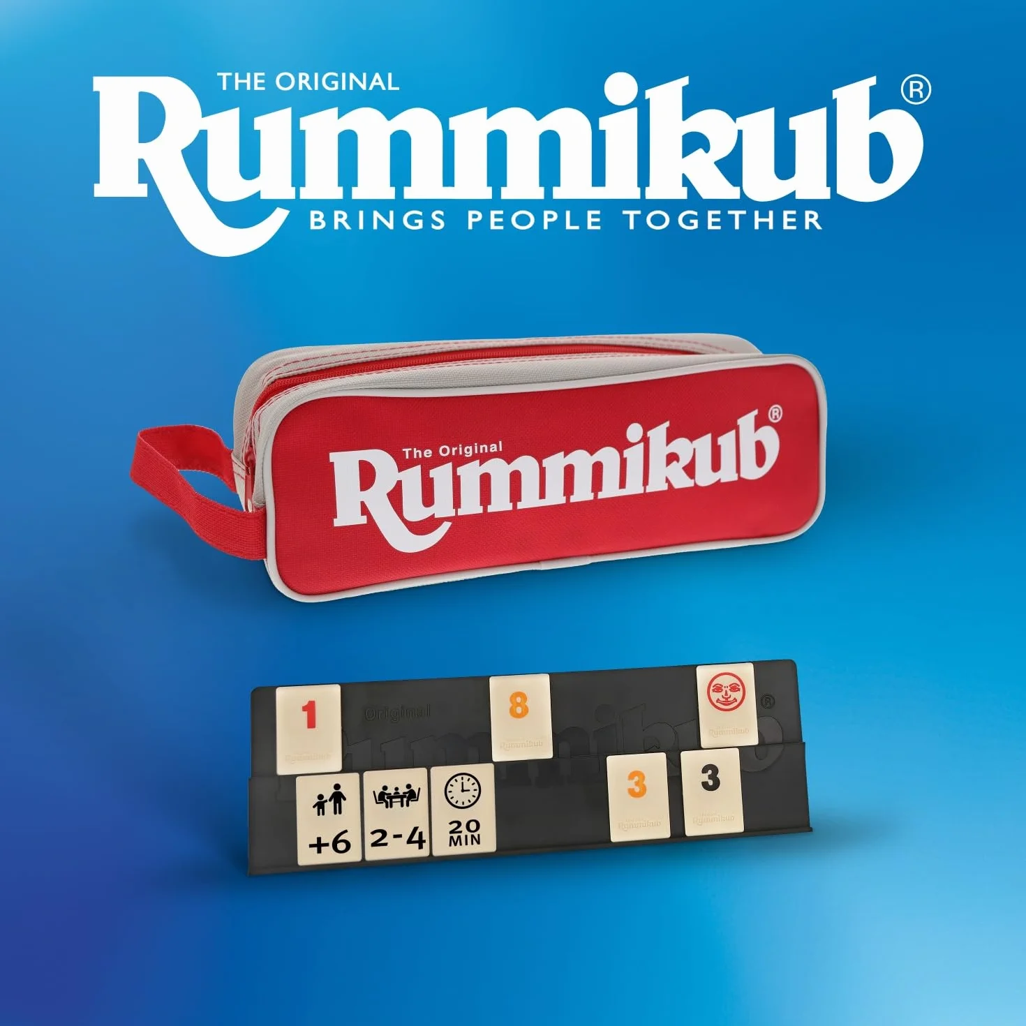 Goliath Rummikub Compact Reisedition, gra podróżna od 6 lat, gra towarzysząca dla 2-4 graczy