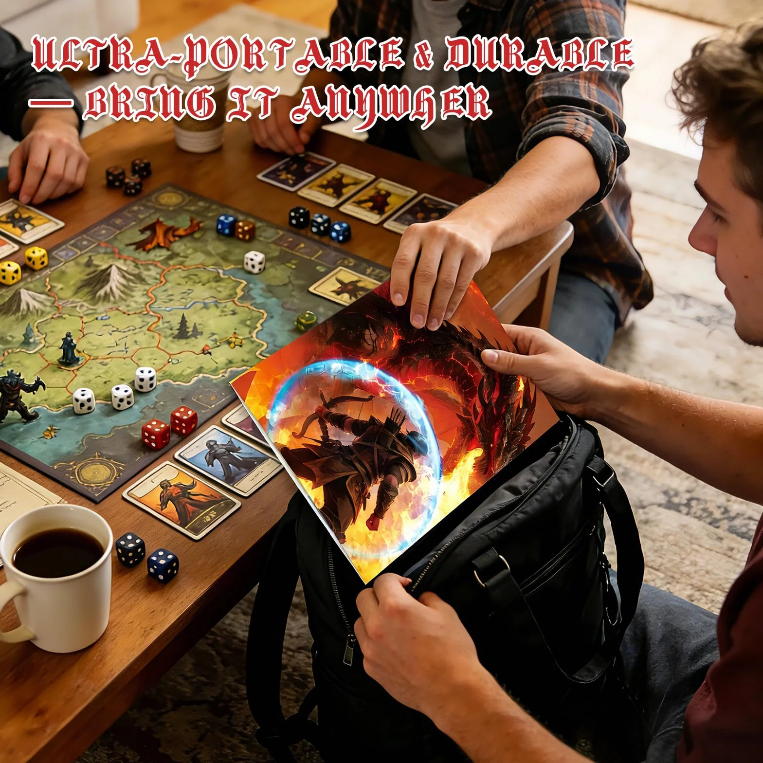 Byhoo Ekran DM 2 sztuki do D&D 5E – Epic Themes akcesoria DND, wodoodporne, wielokrotnego użytku, potrójnie składany, przenośny, format A4, kompatybilny z zasadami rdzenia 5E