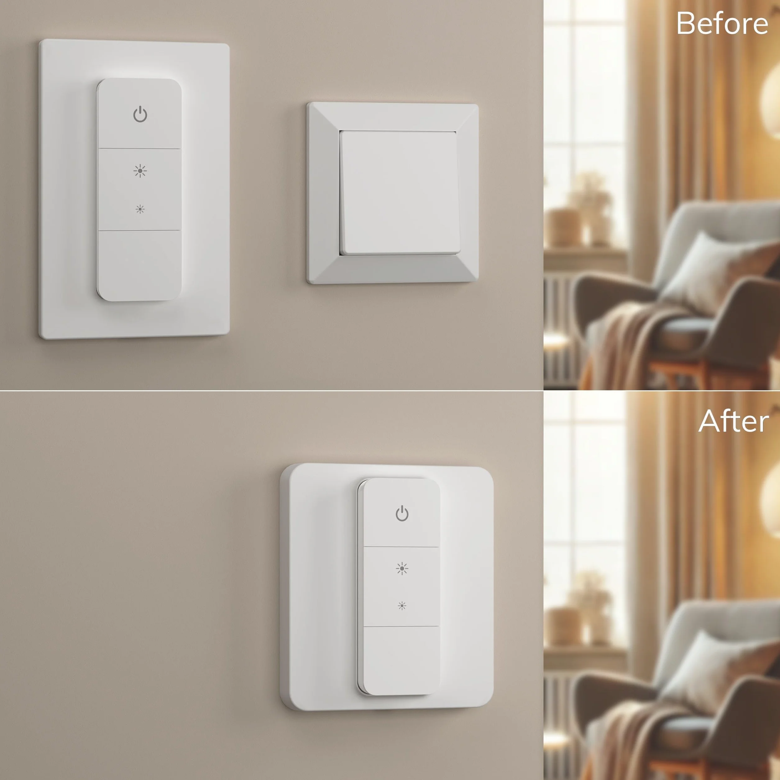 Pro Osłona Przełącznika dla Philips Hue Dimmer V2, Kompatybilna z Hue Switch Cover, Adapter Płyty Przełącznika Zdalnego Oświetlenia, 1-Gang (1-Pack)