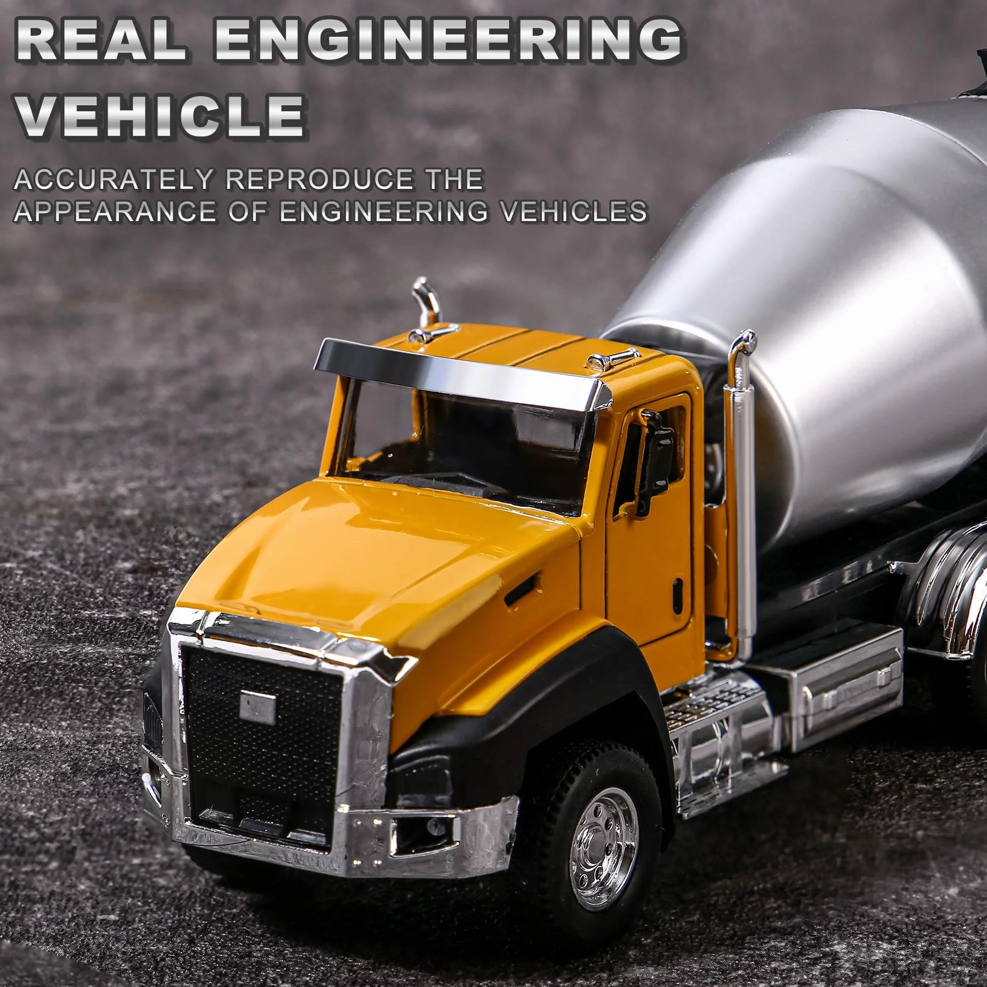 AIUAZA 1/50 Ratio die-Casting Engineering Construction Vehicle, Excavator, Alloy Collection Model car, Boy's Door Opening Pull Back Car Toy(1 szt. Excavator)
