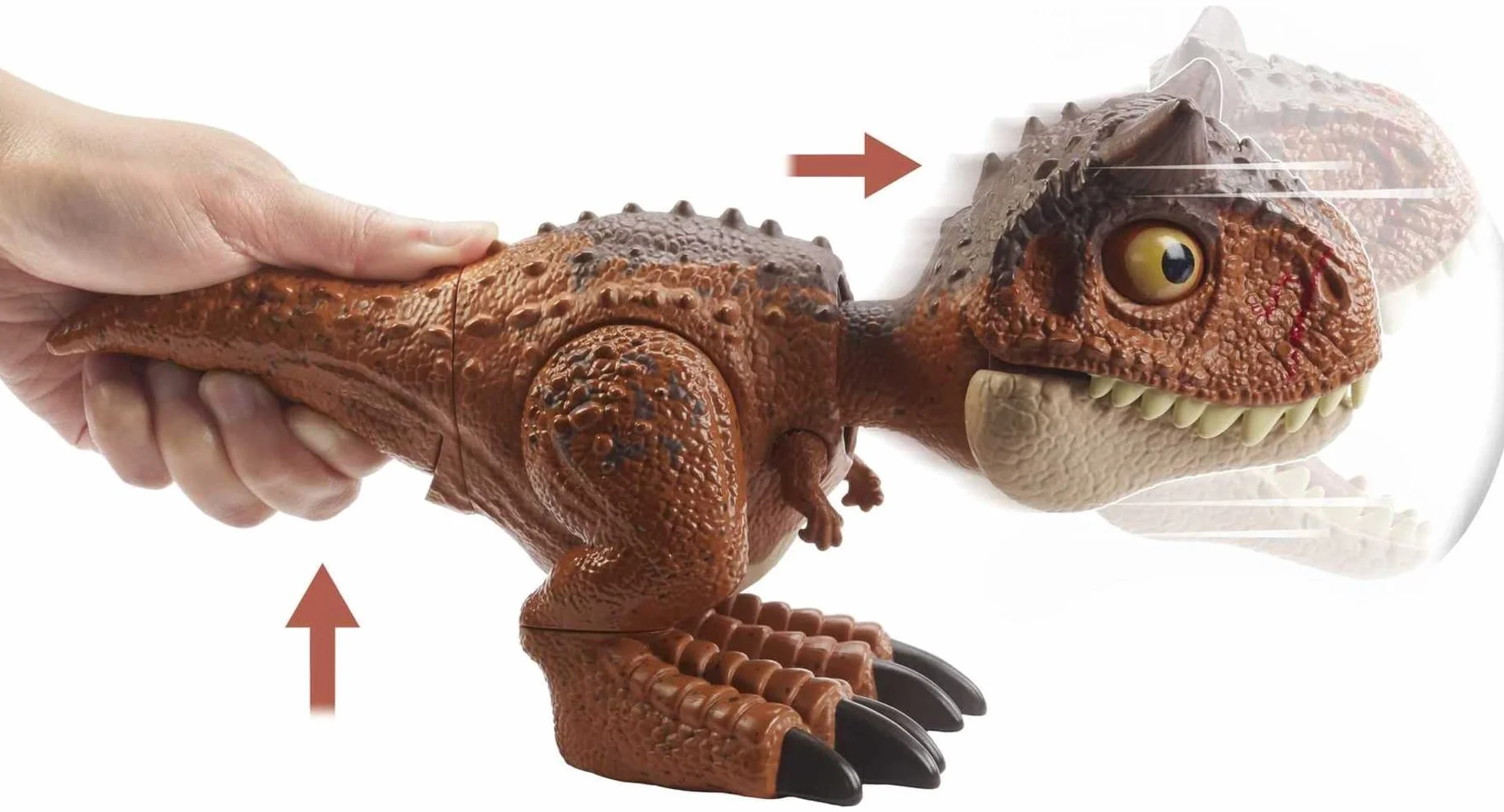 Jurassic World HBY85 - Atak ukąszenia Carnotaurus Toro Figurka akcji dinozaura, wiek 4+