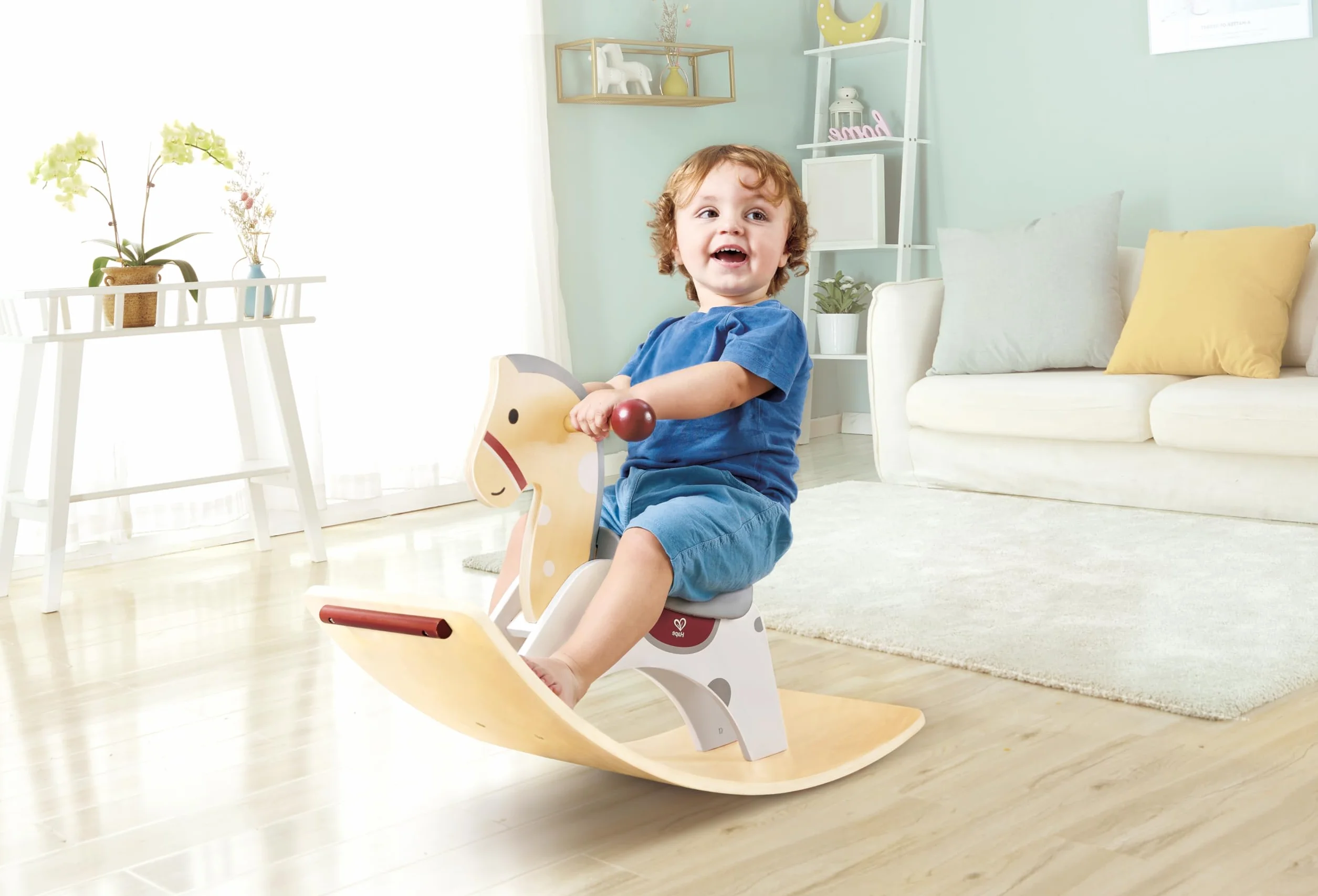 Hape Koń na biegunach 2 w 1, koń na biegunach i deska do balansowania, od 12 miesięcy