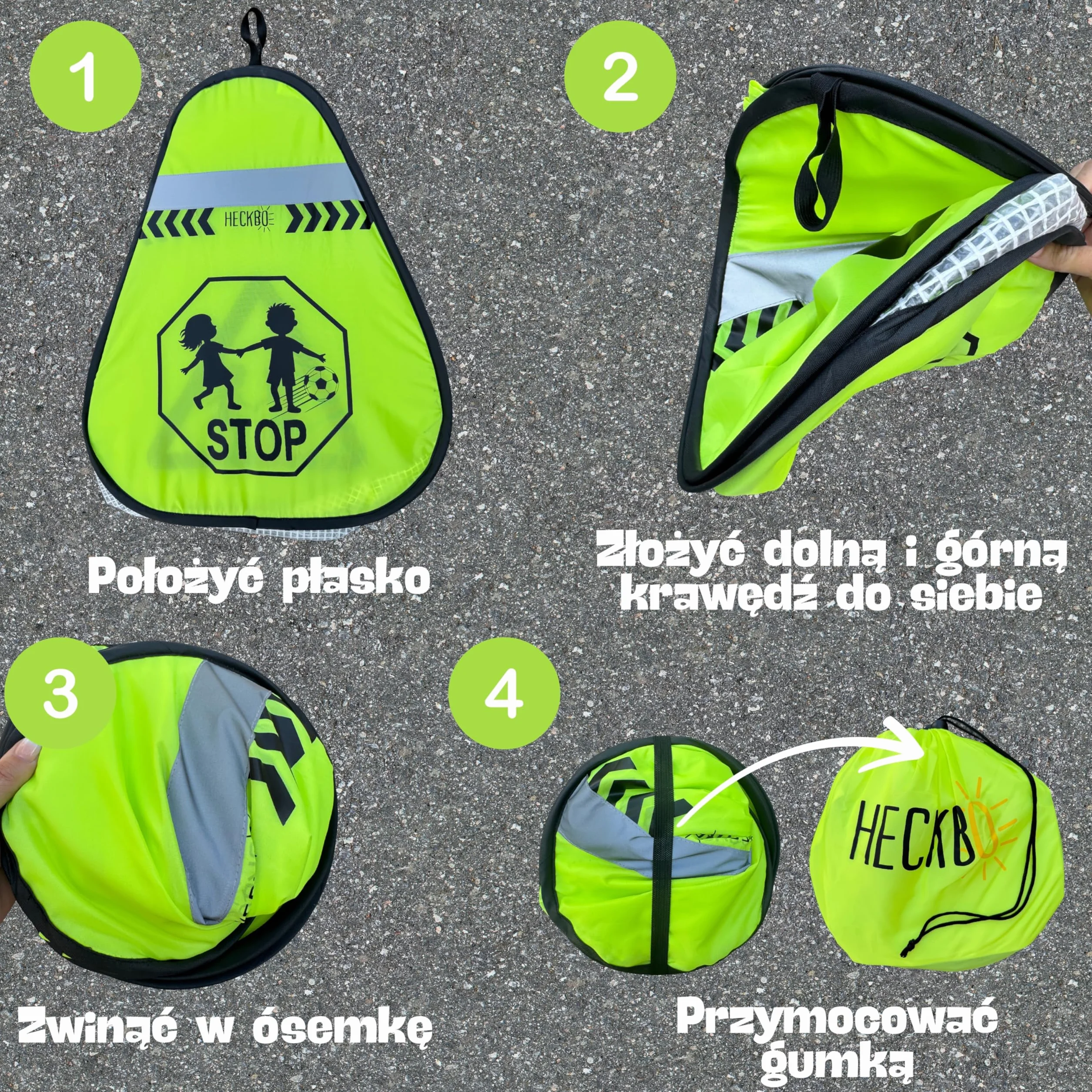 HECKBO 2x Pylony Uwaga Dzieci Znak Pylony do zabawy Pylony + Łańcuch chorągiewek - Pylony uliczne dla dzieci Zestaw bezpieczeństwa dla dzieci
