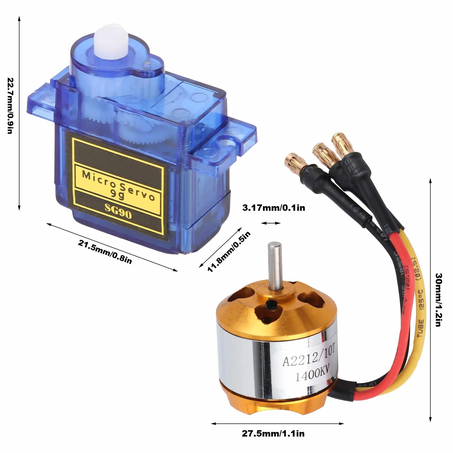 Zestaw helikoptera, silnik 2212 1400KV + śmigło 8060 + serwo 9G + akcesoria do helikoptera 30A XT60 ESC RC
