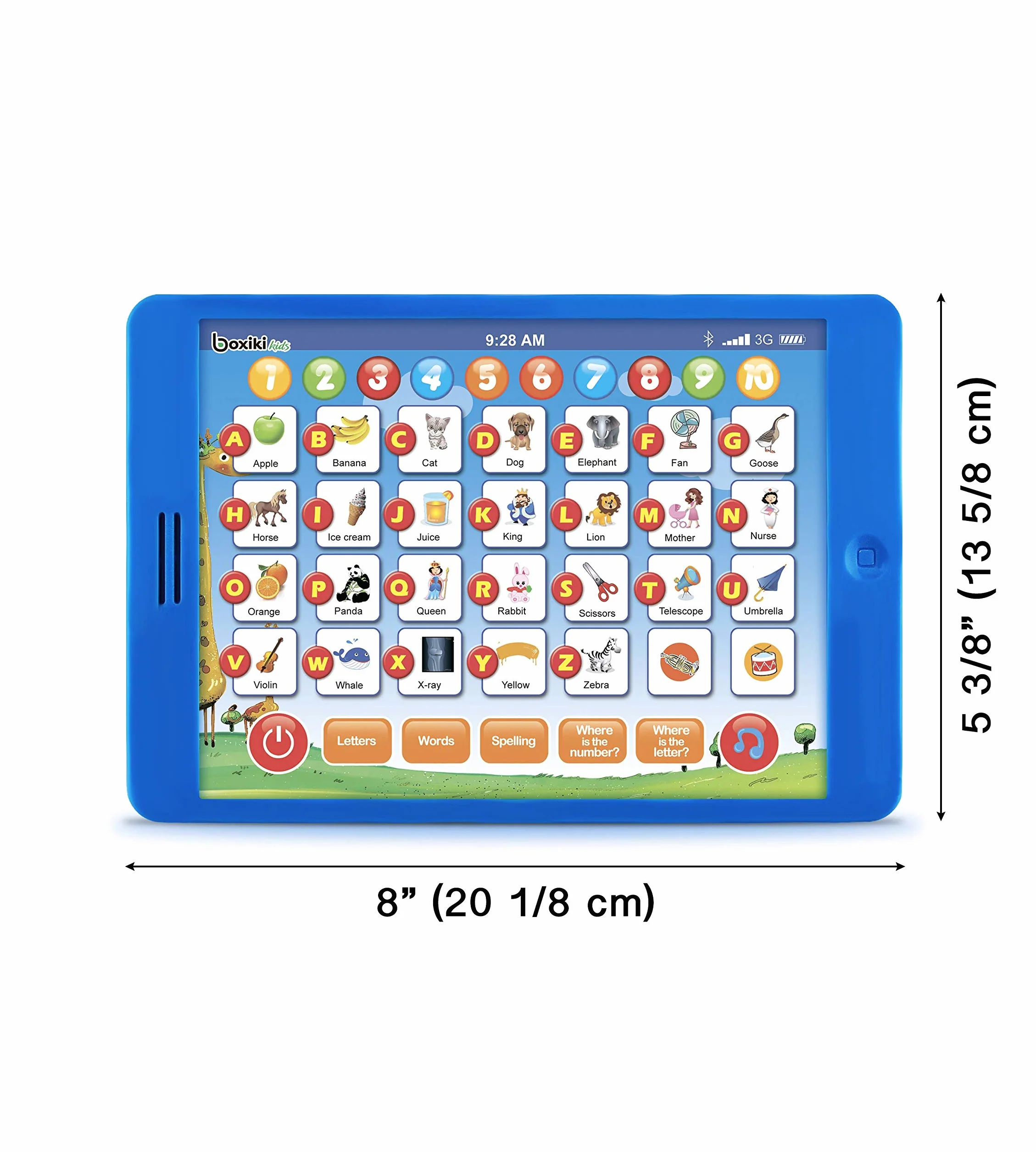 Boxiki Kids Angielski Tablet Edukacyjny z 6 Grami, Zabawka do Nauki Liczb i Wczesnego Rozwoju