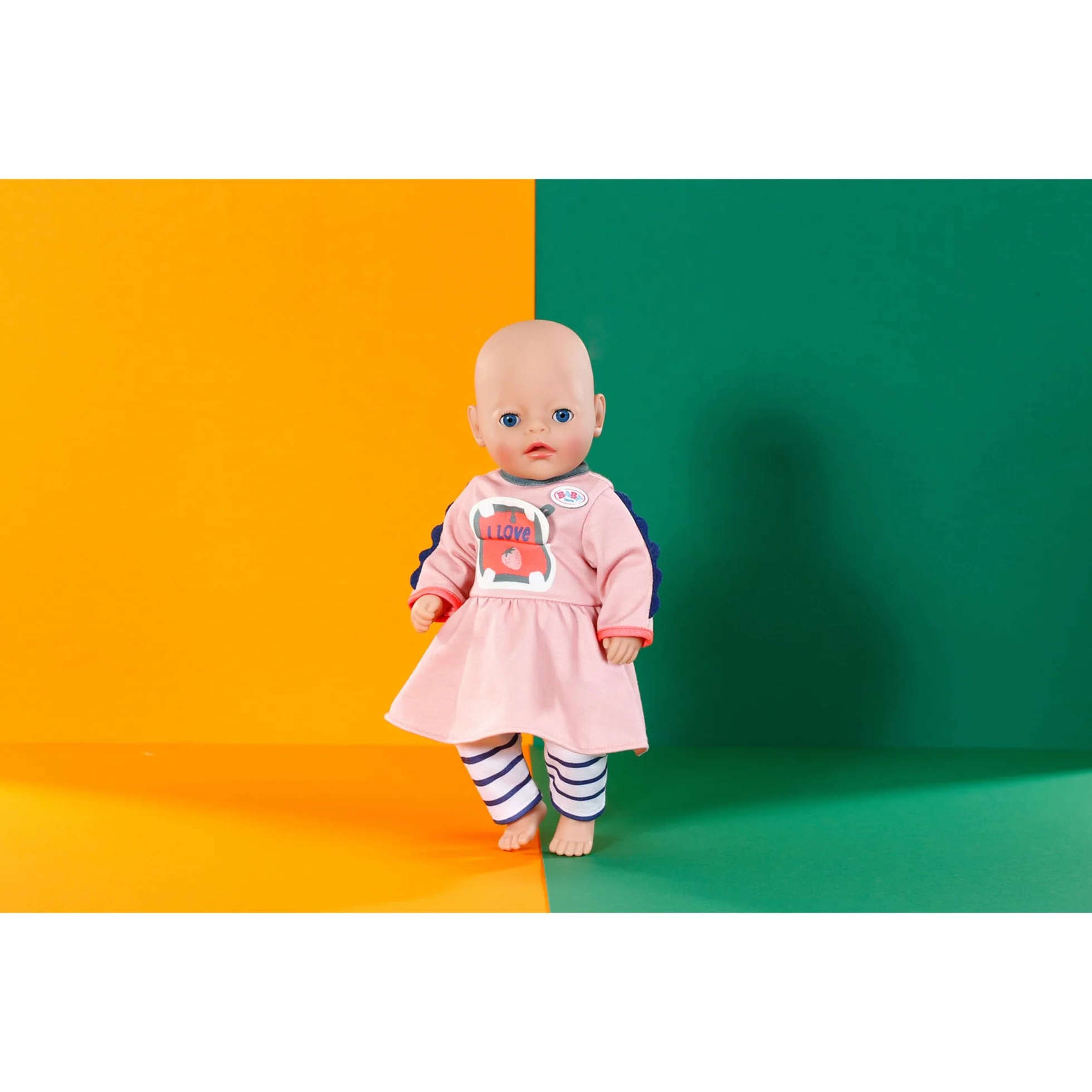 BABY born Sukienka z motywem dżungli, długie rękawy i legginsy w paski dla lalek 36 cm, 838129 Zapf Creation