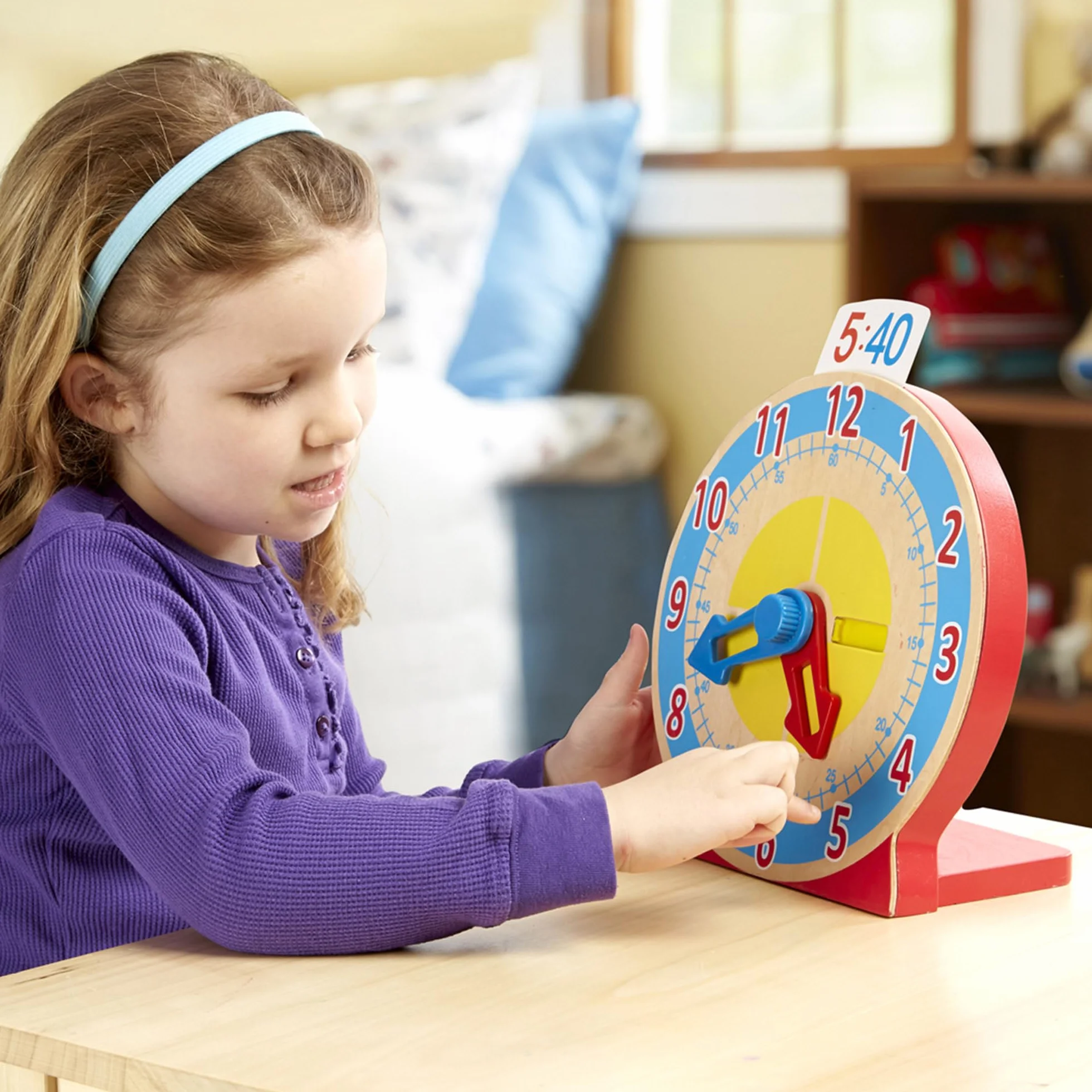 Melissa & Doug – zegar do ustawiania i podawania godziny | zabawka rozwojowa | motoryka | 3+ | prezent dla chłopca lub dziewczynki