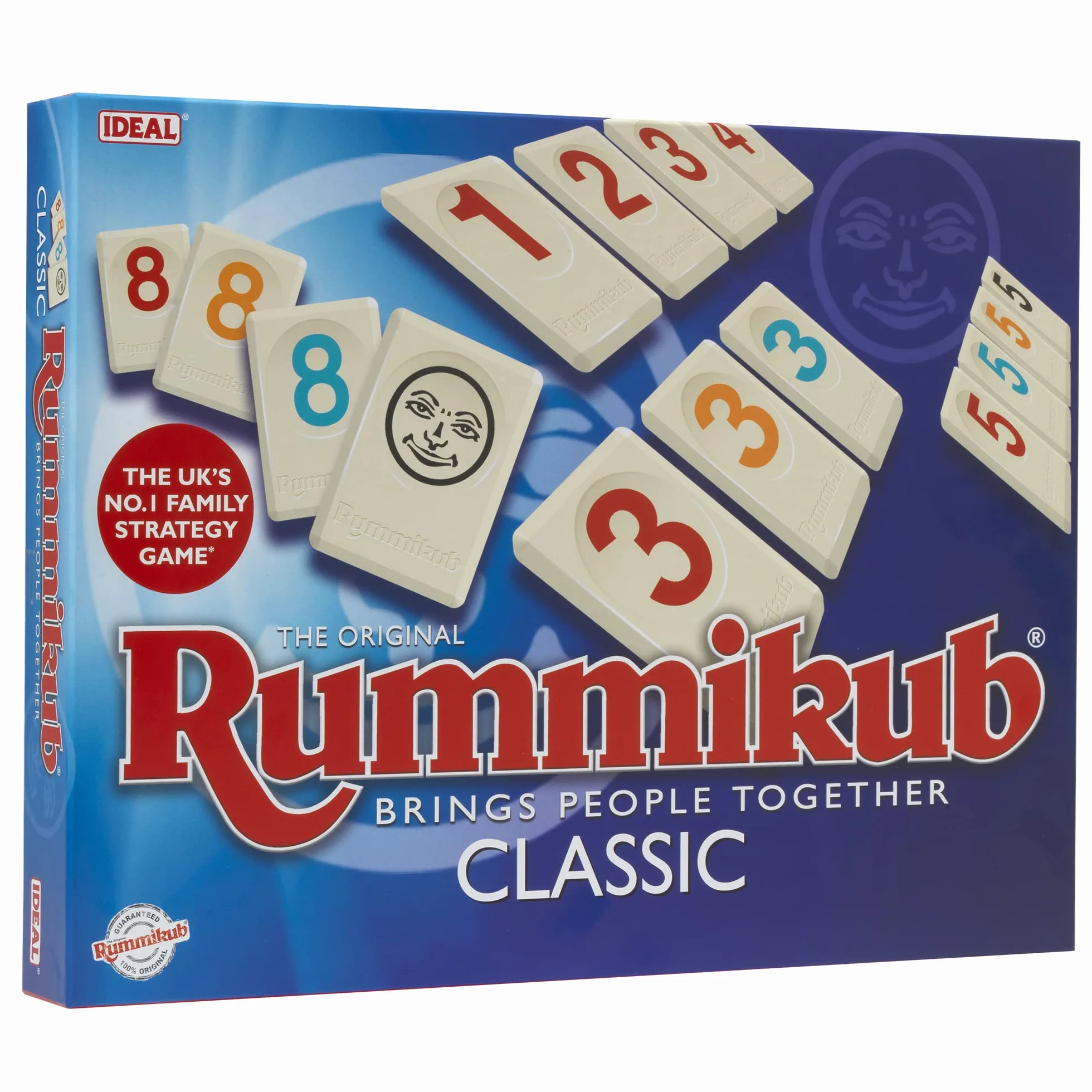 IDEAL, klasyczna gra Rummikub: łączy ludzi, rodzinne gry strategiczne, dla 2-4 graczy, wiek 7 +